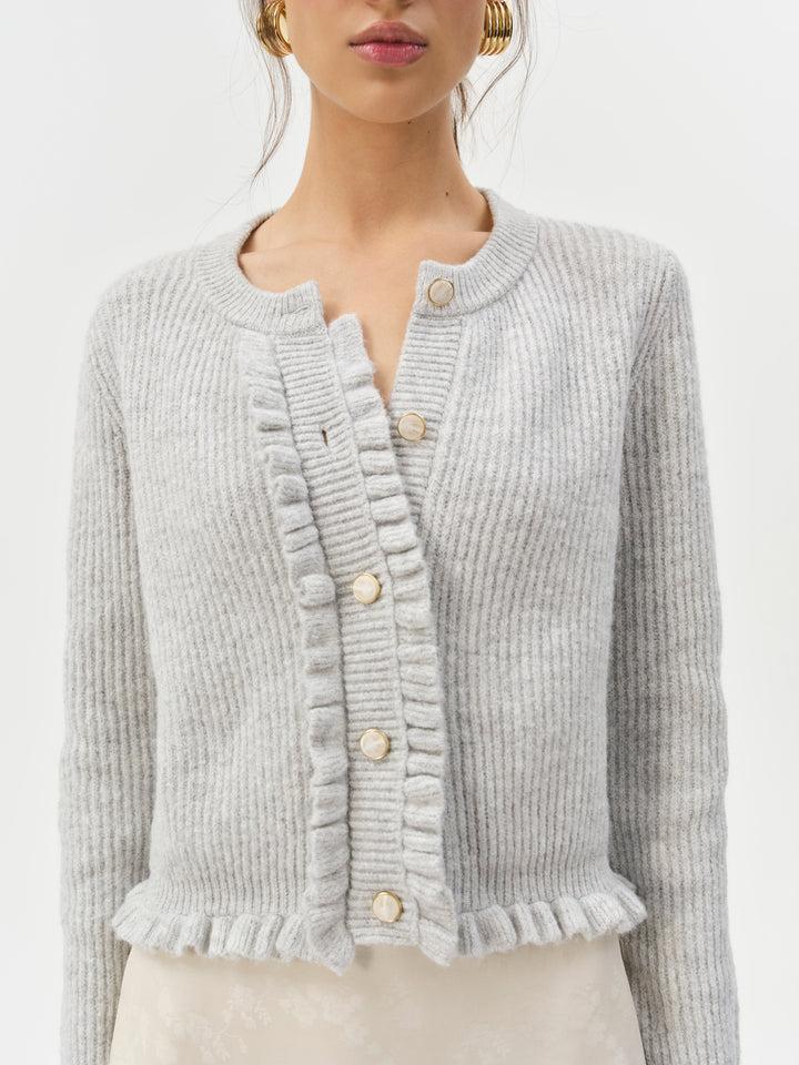 Mia Soft Knit Cardigan — Grey Product Image