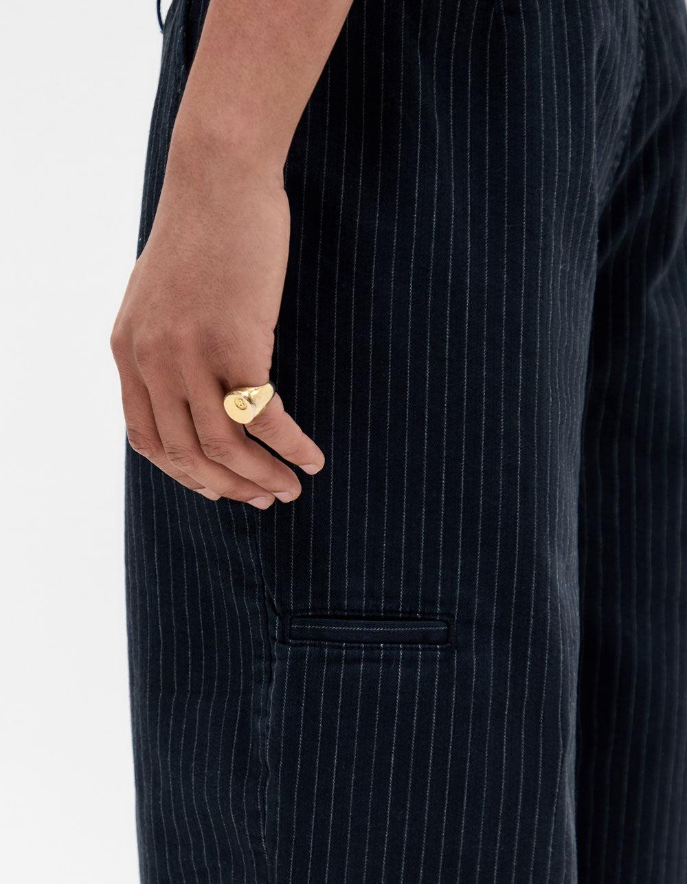 BDG Urban Outfitters Striped Worker Mens Shorts - BLACK/WHITE Product Image