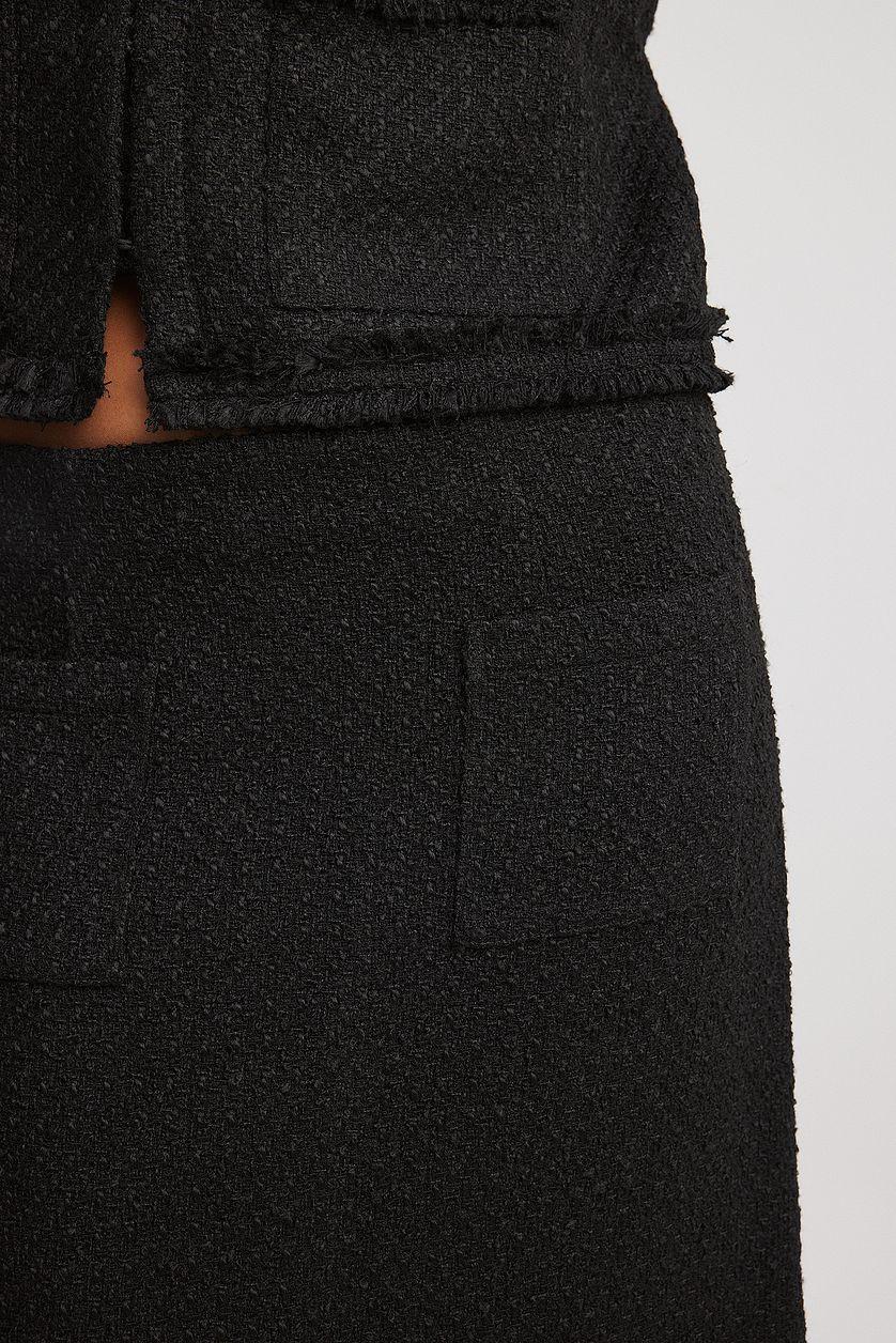 Pocket Detail Tweed Maxi Skirt Product Image