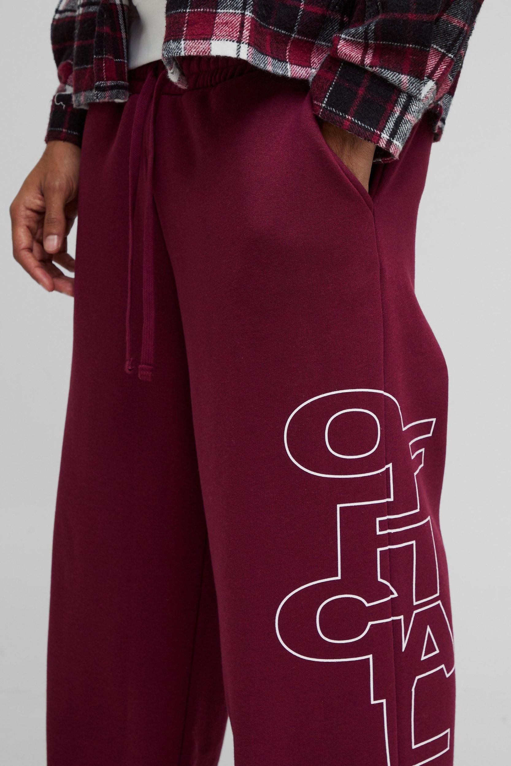Wide Leg Official Outline Sweatpants | boohooMAN USA Product Image