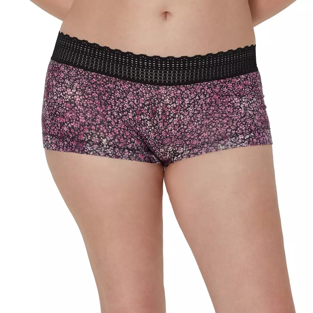 Maidenform® Dream® Cotton Lace-Trim Boyshort Underwear 40859, Women's, Size: 7, Pink Ditsy Print Product Image