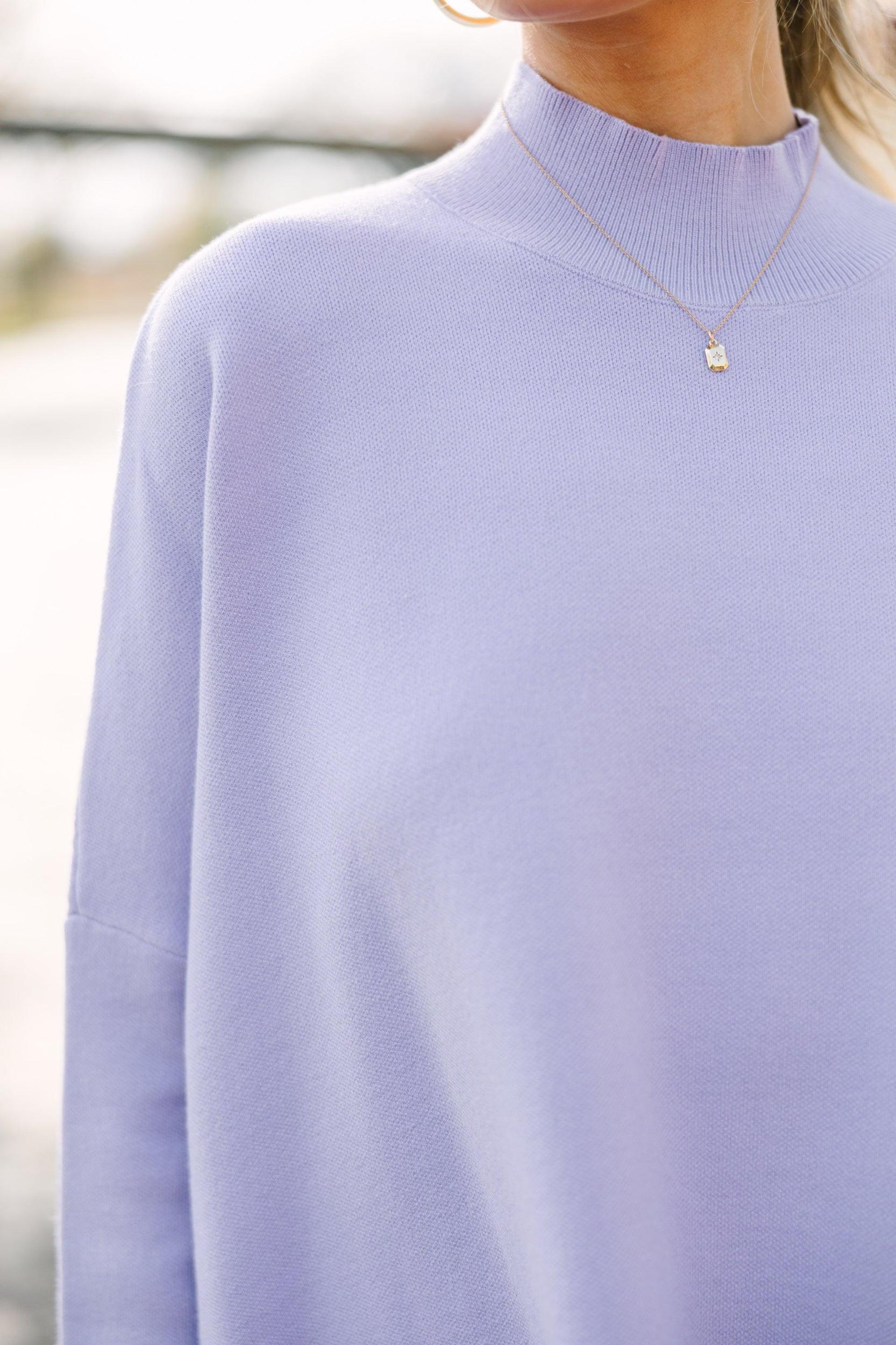 Going With You Lavender Purple Mock Neck Sweater Female Product Image