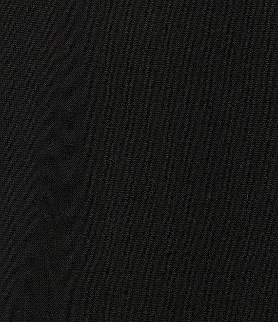 Leo & Nicole Pointelle Trim 3/4 Sleeve Open Front Cardigan Product Image