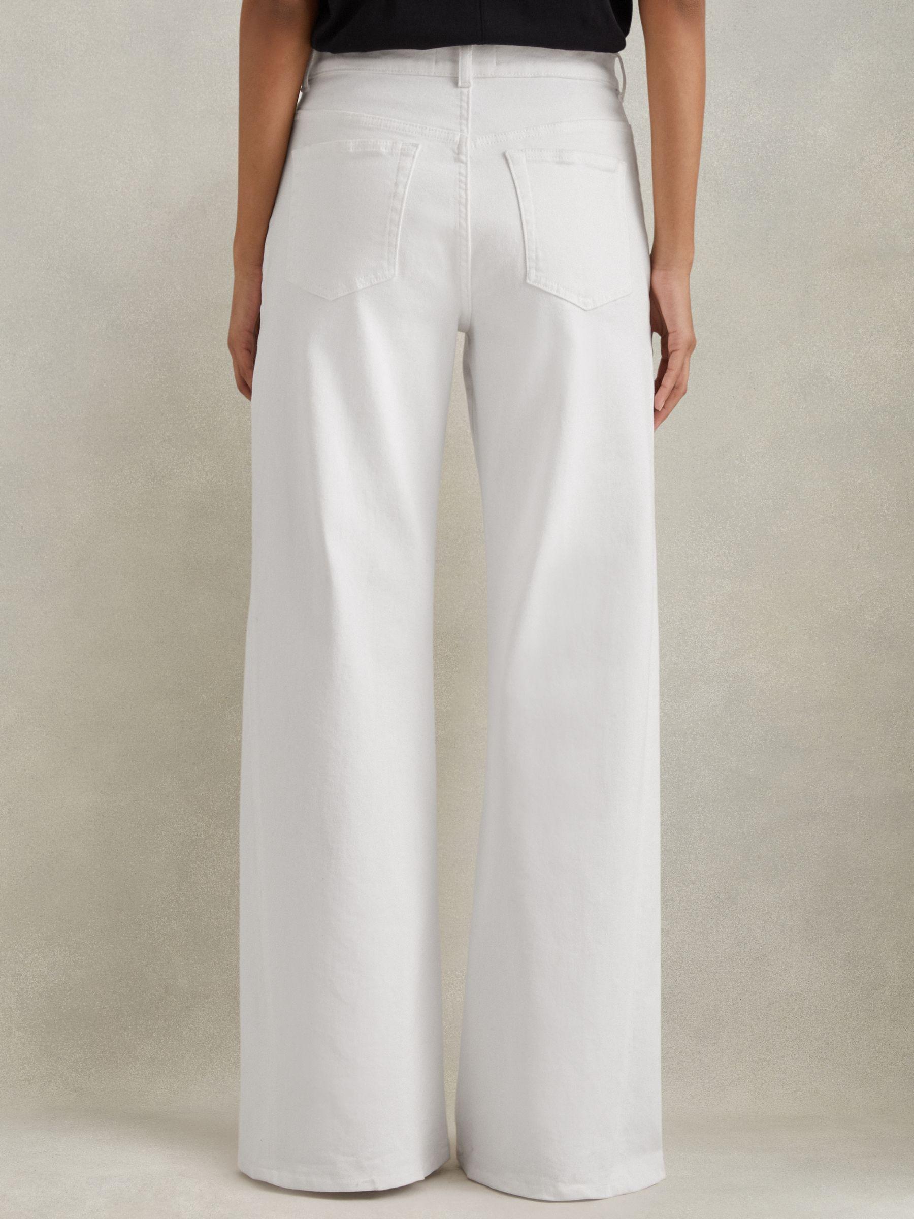 Flared Side Seam Jeans in White Product Image