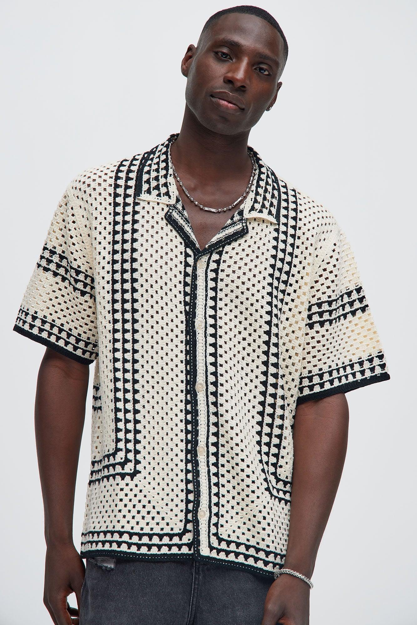 Allston Crochet Knit Shirt - Off White Product Image