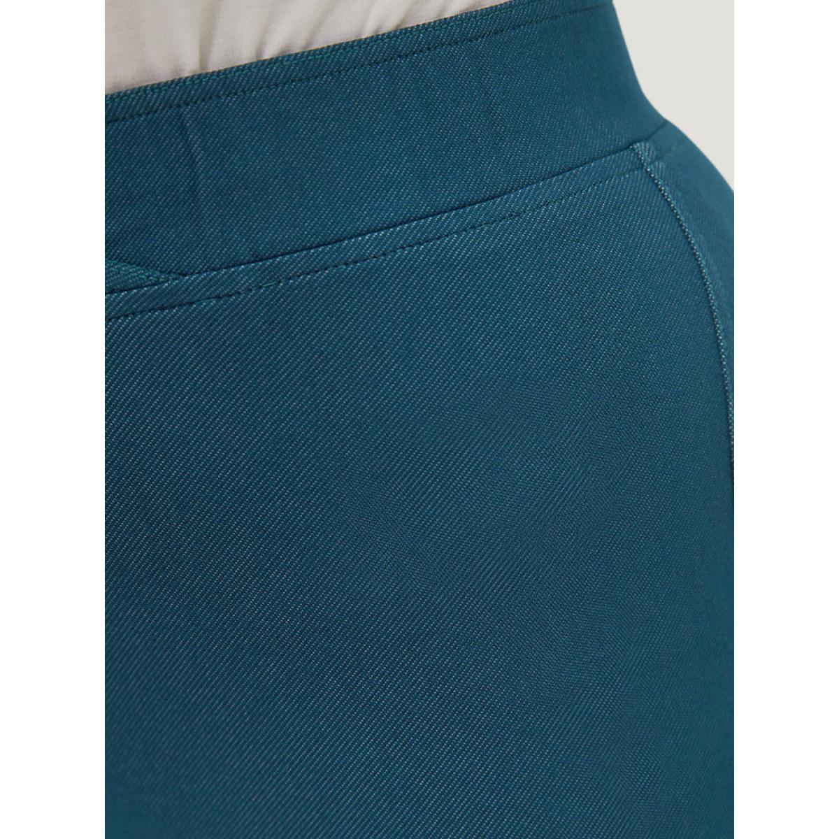 Plus Size Supersoft Essentials Solid High Rise Moderately Stretchy Jeans Women Blue Casual Plain Plain Medium stretch Side seam pocket Jeans BloomChic 20/2X Product Image