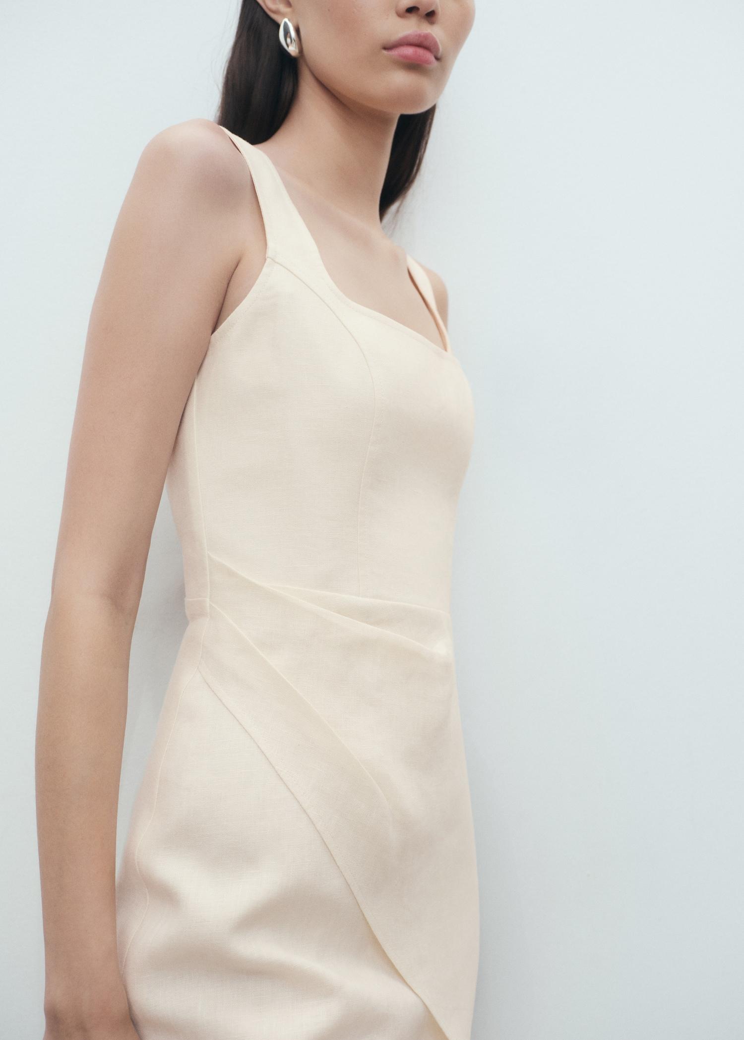 Short linen dress - Women | MANGO USA Product Image