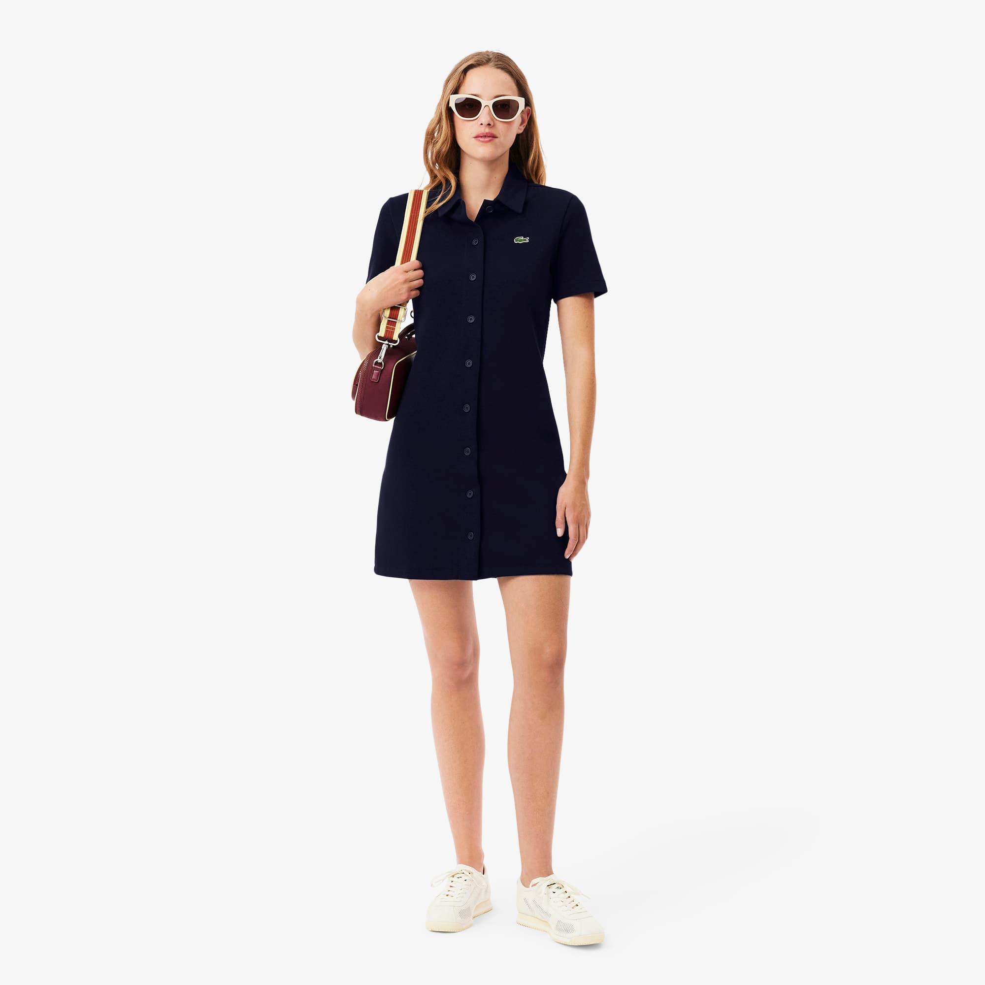 Women's Heavy Piqué Buttoned Polo Dress Product Image