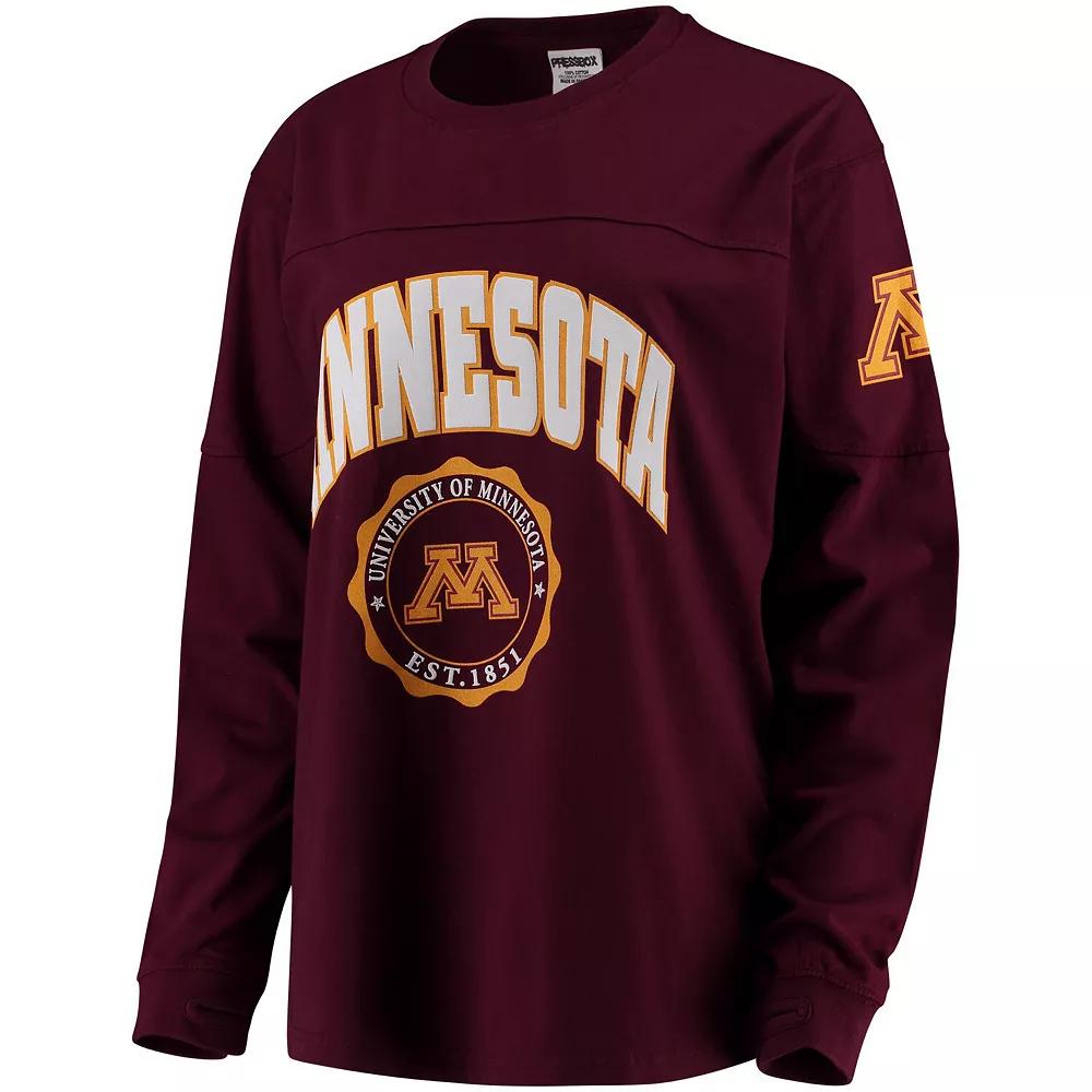 Women's Maroon Minnesota Golden Gophers Edith Long Sleeve T-Shirt, Size: Medium, Red Product Image