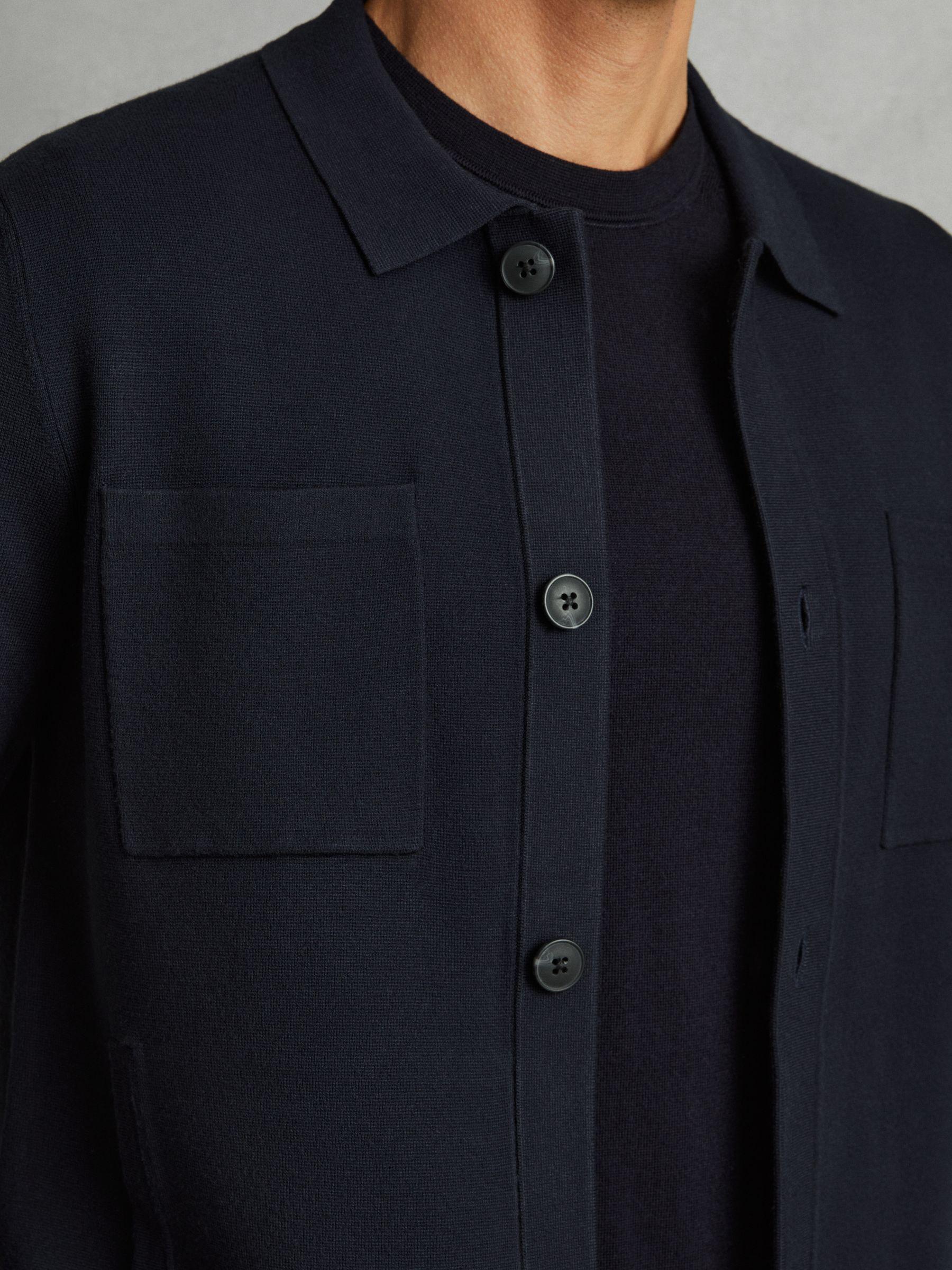 Knitted Button-Through Jacket in Navy Product Image