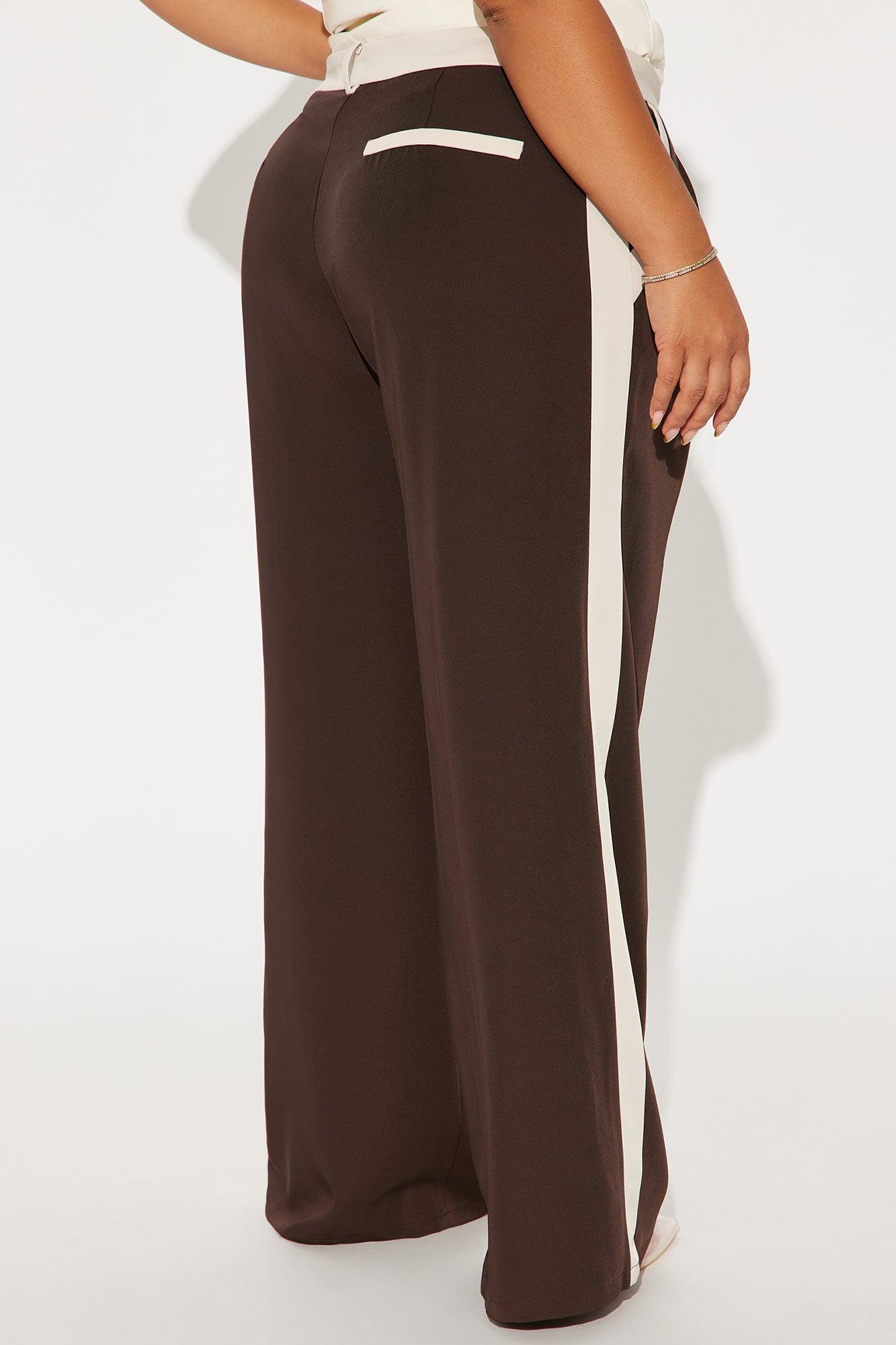 Christina Colorblock Trouser - Chocolate/Combo Product Image