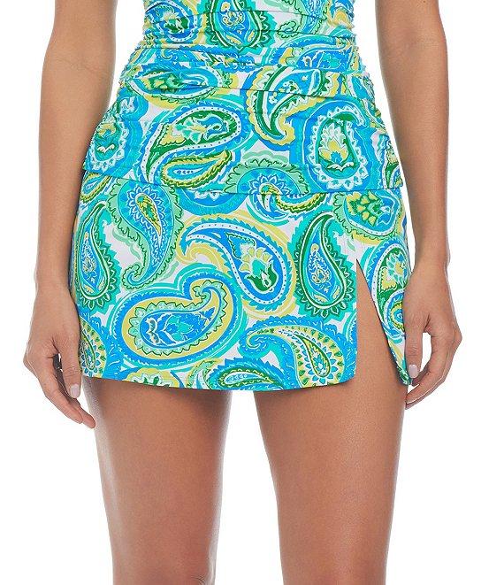 Bleu Rod Beattie More Is More Printed High Waist Skirted Swim Bottom Product Image