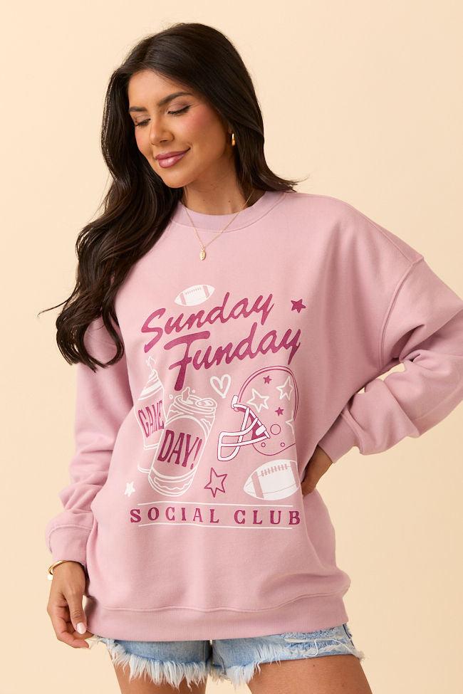 Sunday Funday Mauve Graphic Sweatshirt DOORBUSTER Product Image