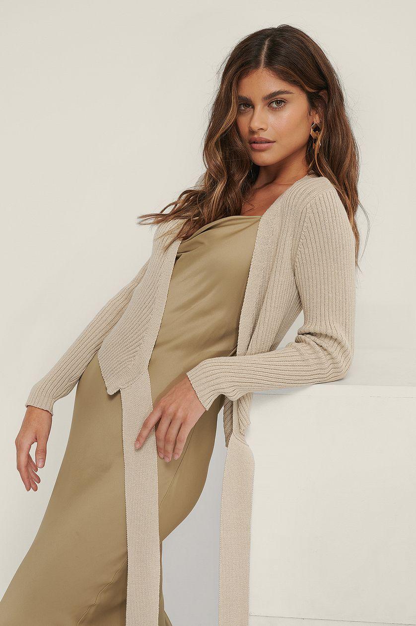 Ribbed Knitted Overlap Sweater Product Image