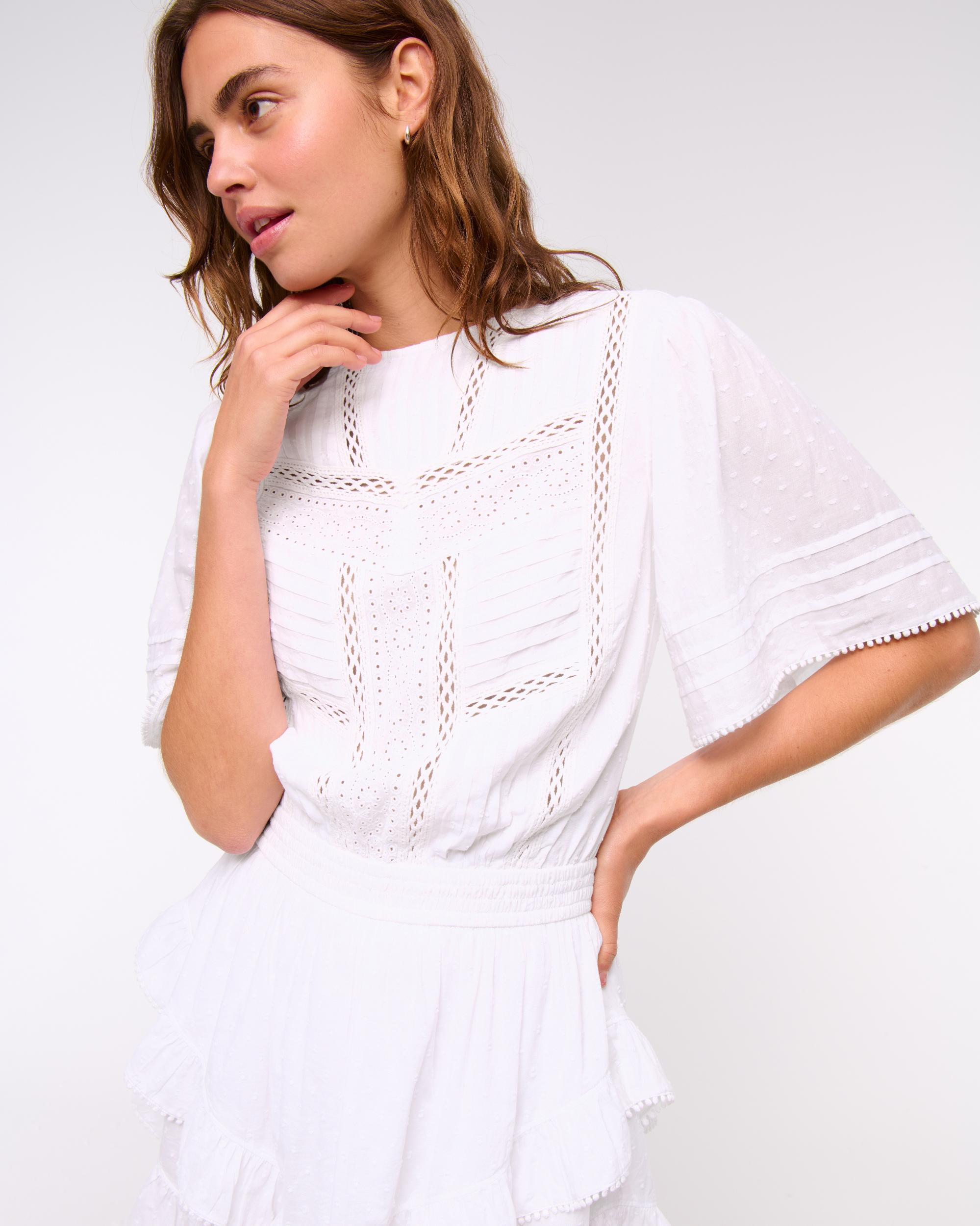 Short-Sleeve Easy Waist Ruffle Skort Product Image