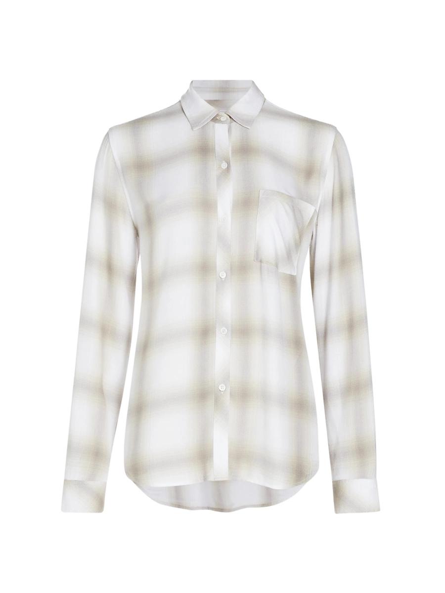 Womens Hunter Plaid Button-Up Shirt Product Image
