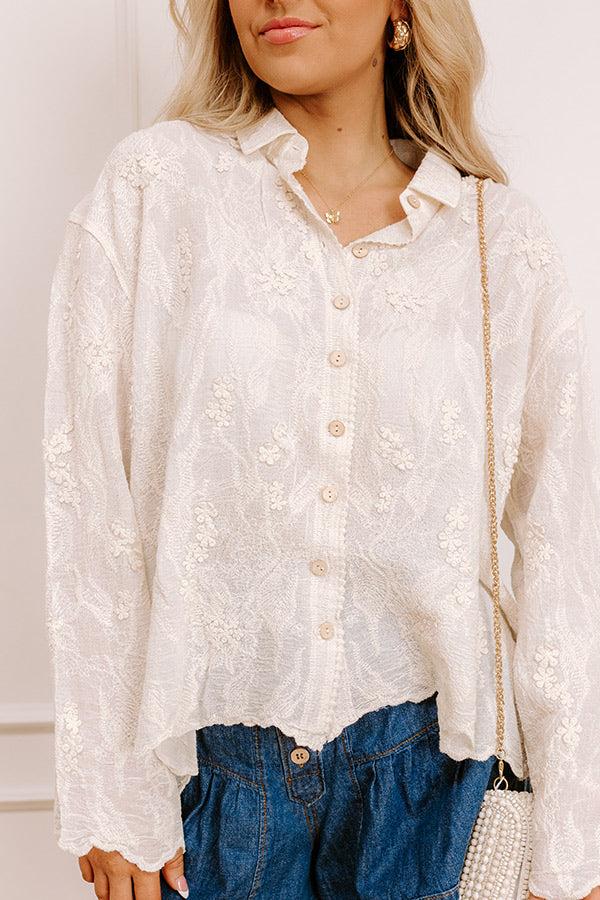 Delicate Details Embroidered Button Up Product Image