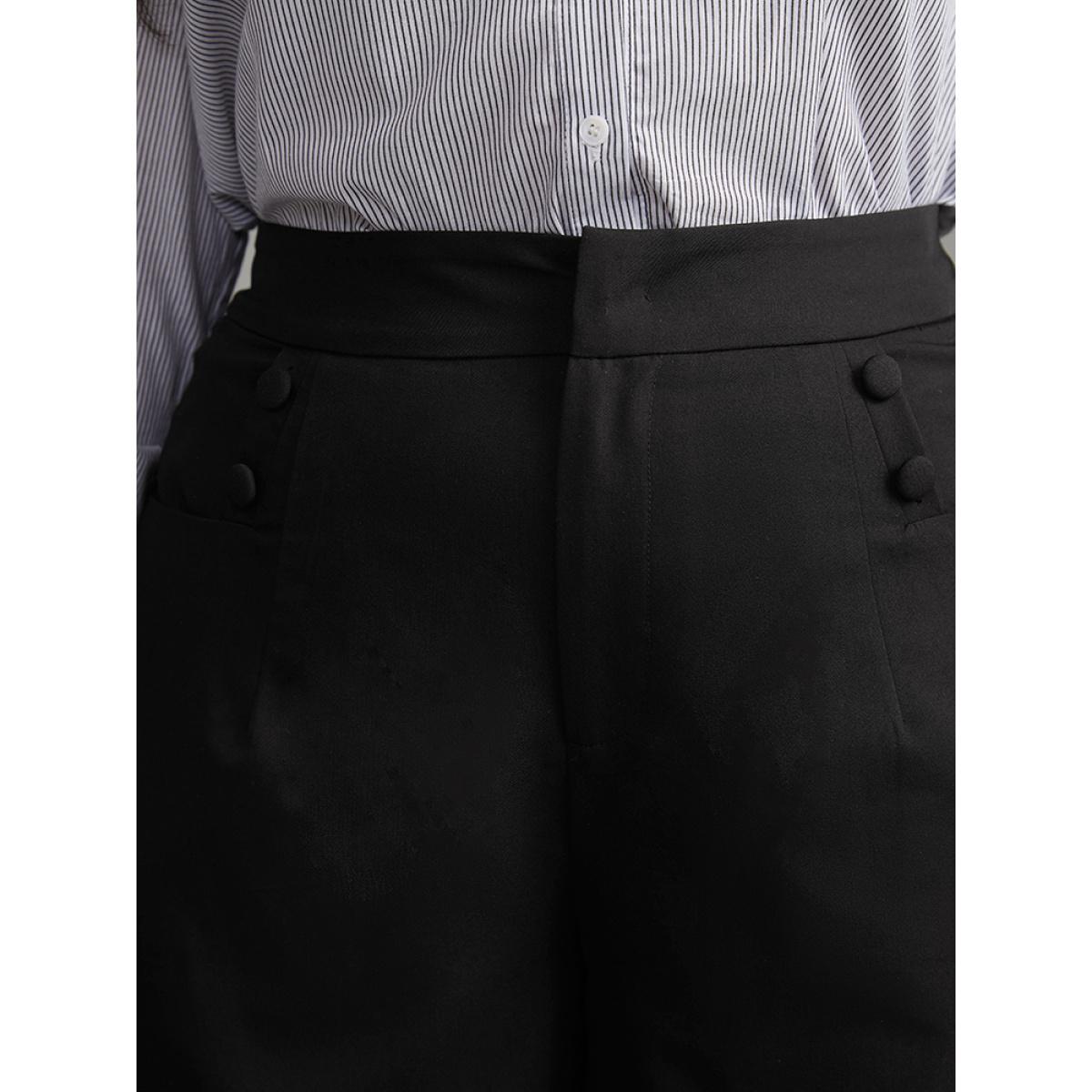 Plus Size Elastic Flocked Stretchy Waist Sheer Pants Women Indigo Timeless Loose Mid Rise Elegant Pants BloomChic 10/M Product Image