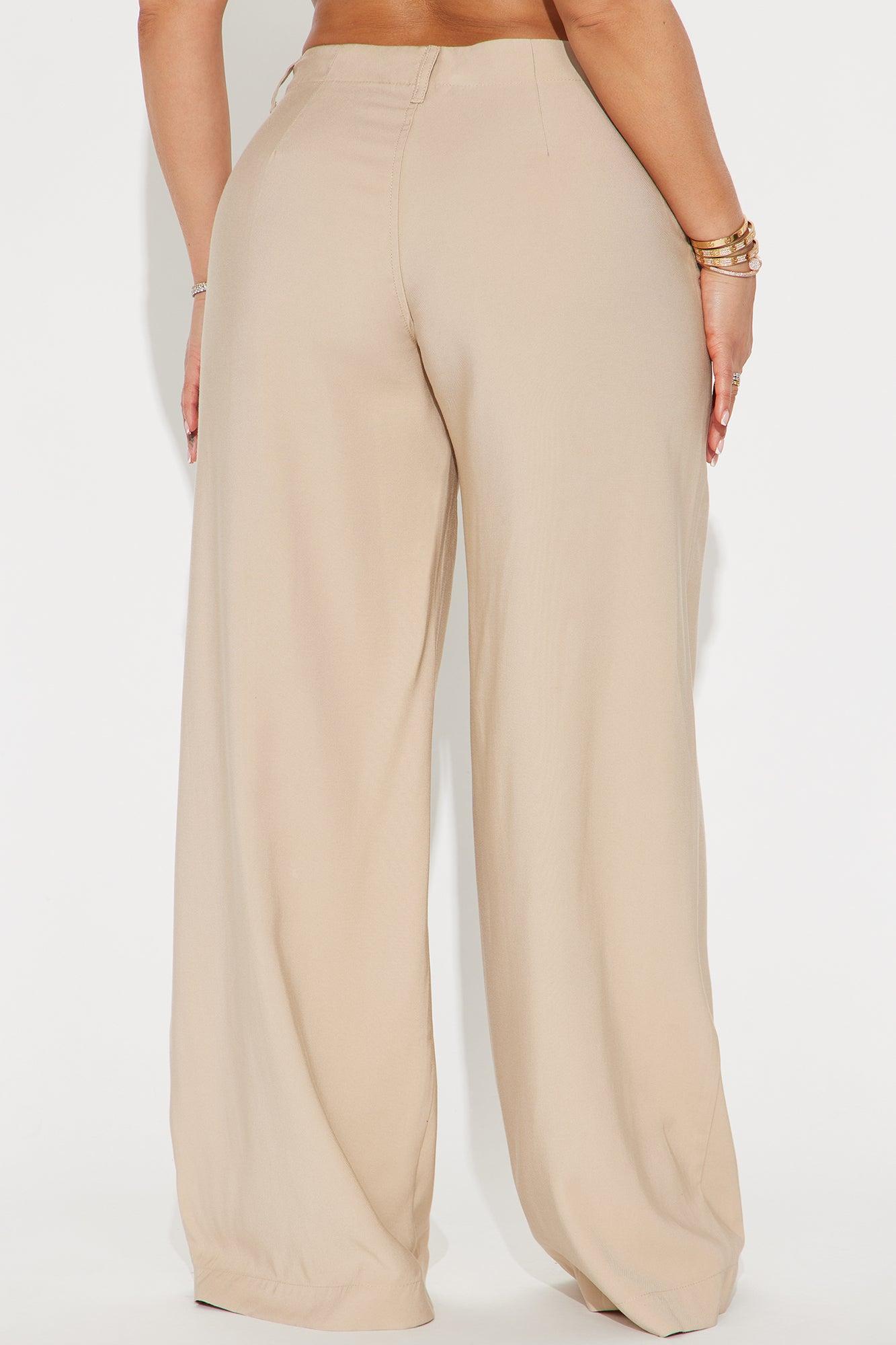Harlow Wide Leg Trouser - Khaki Product Image