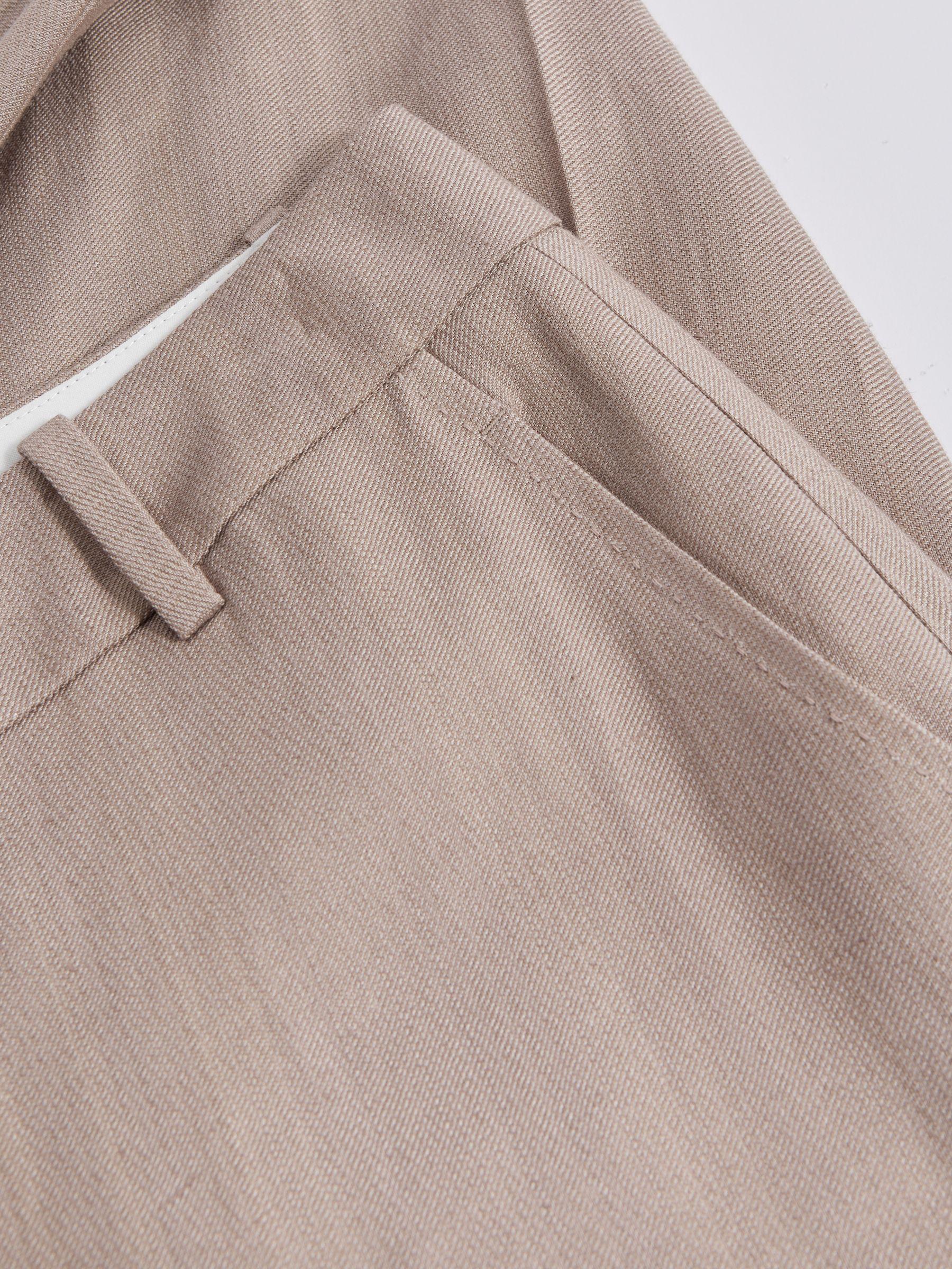 Atelier Tailored Wide Leg Suit Trousers With Linen in Pink Product Image