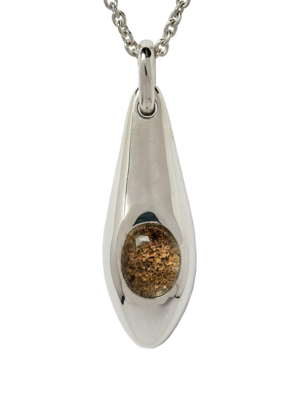 sterling silver Chrysalis quartz necklace Product Image