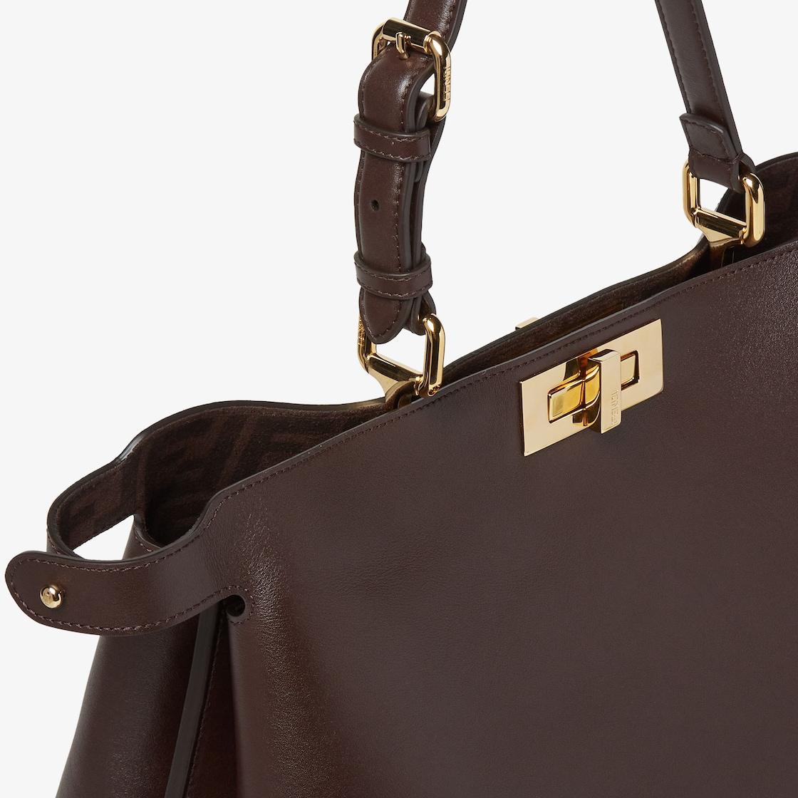 Peekaboo Soft LargeDark brown leather bag Product Image
