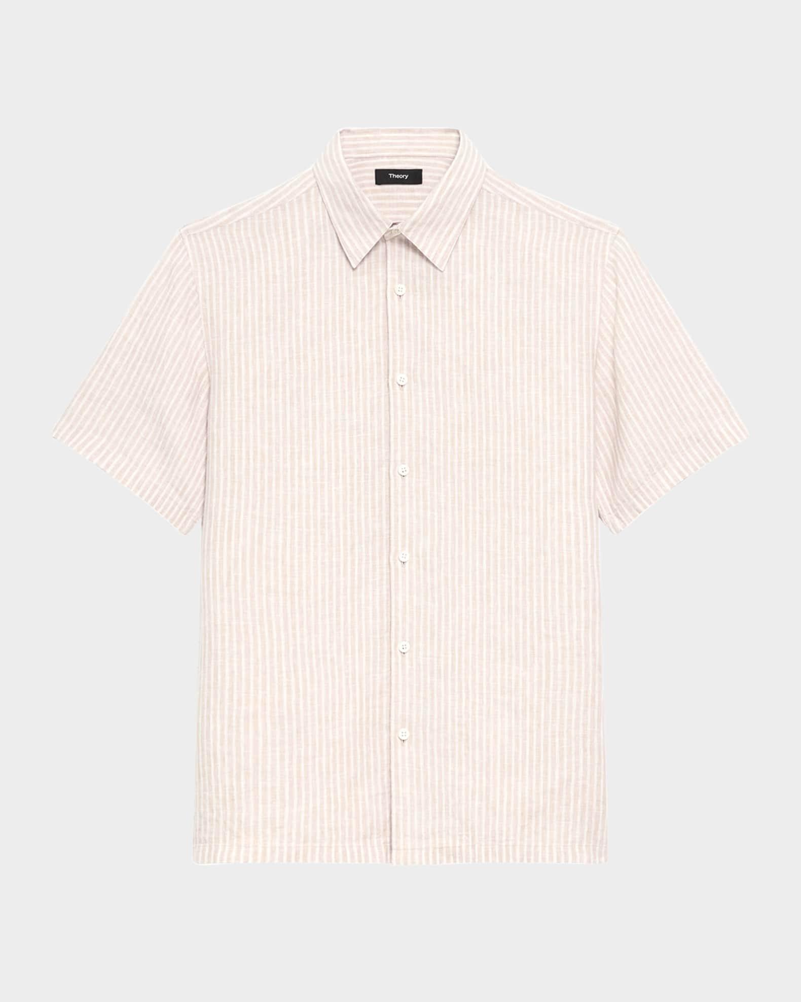 Men's Irving Linen Summer Stripe Short-Sleeve Shirt Product Image