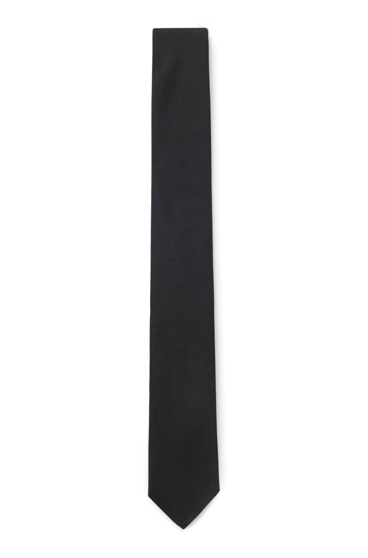 BOSS - Italian-made tie in pure-silk jacquard - Black Product Image