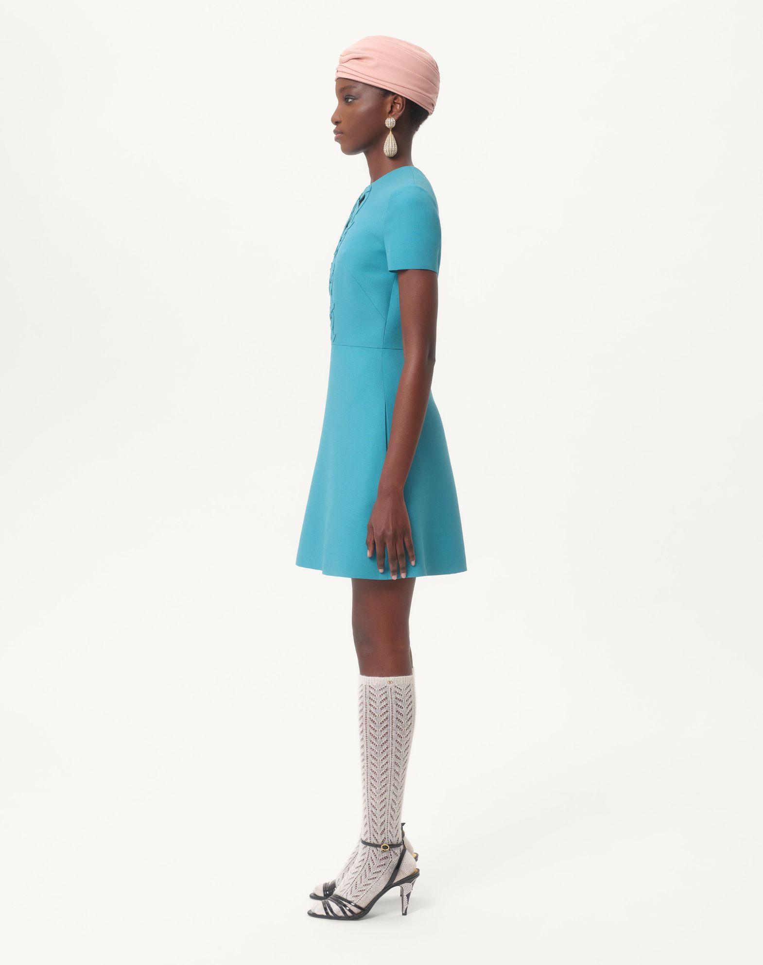 Embroidered Crepe Couture Short Dress Product Image