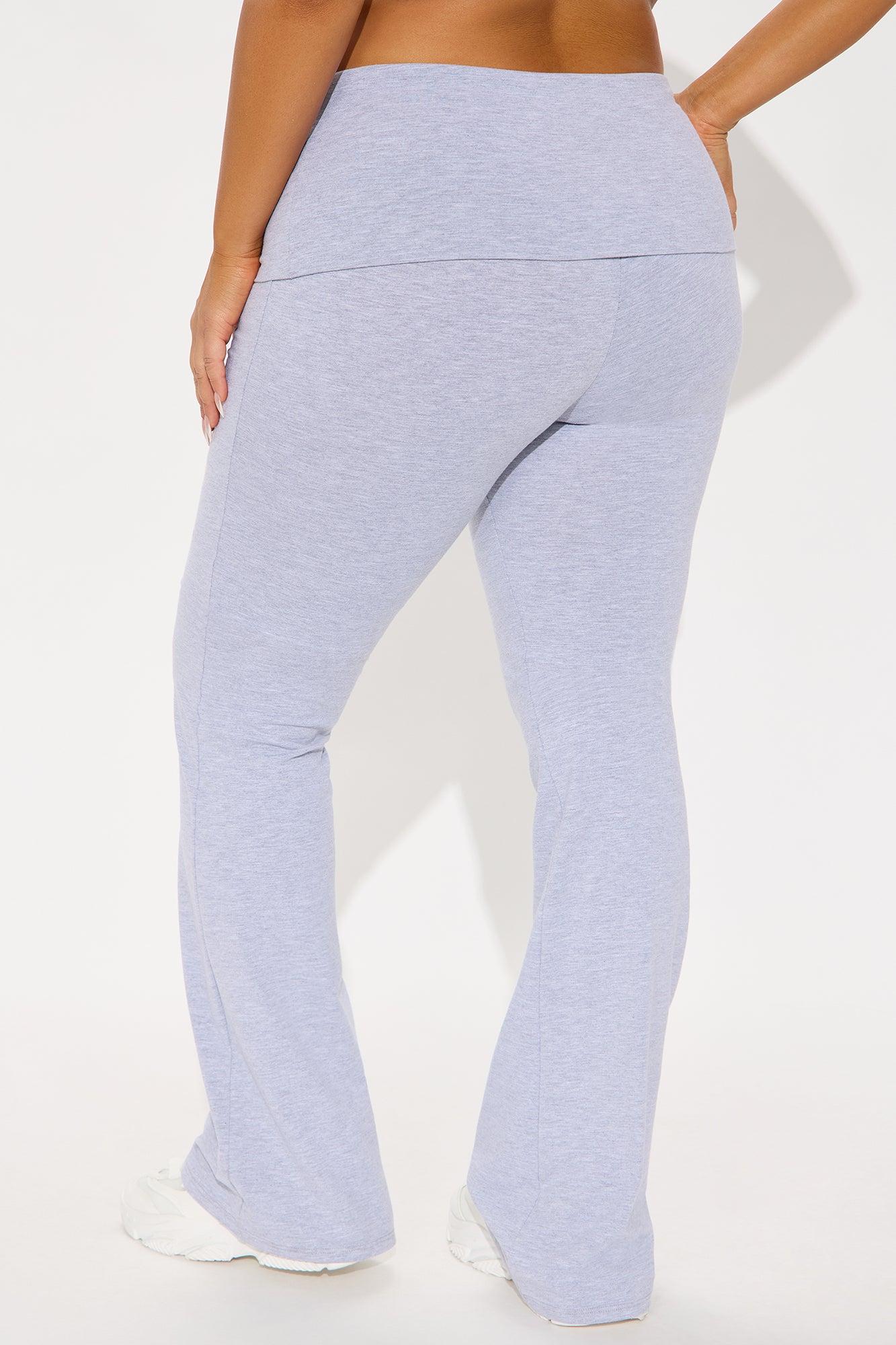 Tall Adriana Foldover Flare Pant - Heather Grey Product Image