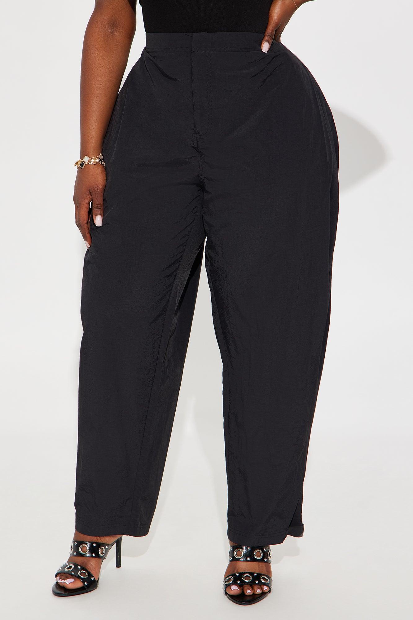 Nylon Windbreaker Pant - Black Product Image