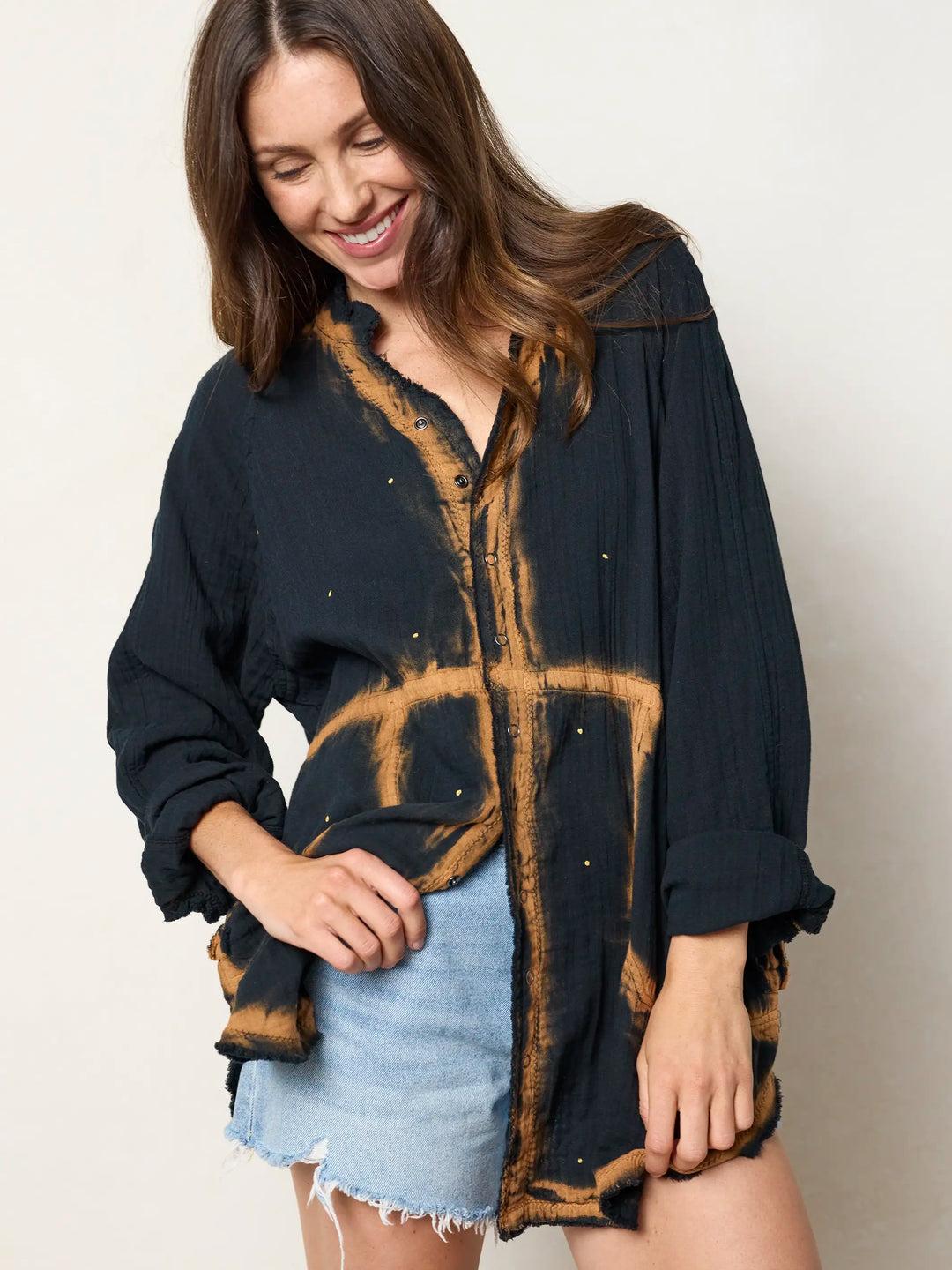 Laid Back Cotton Button Down Top Product Image