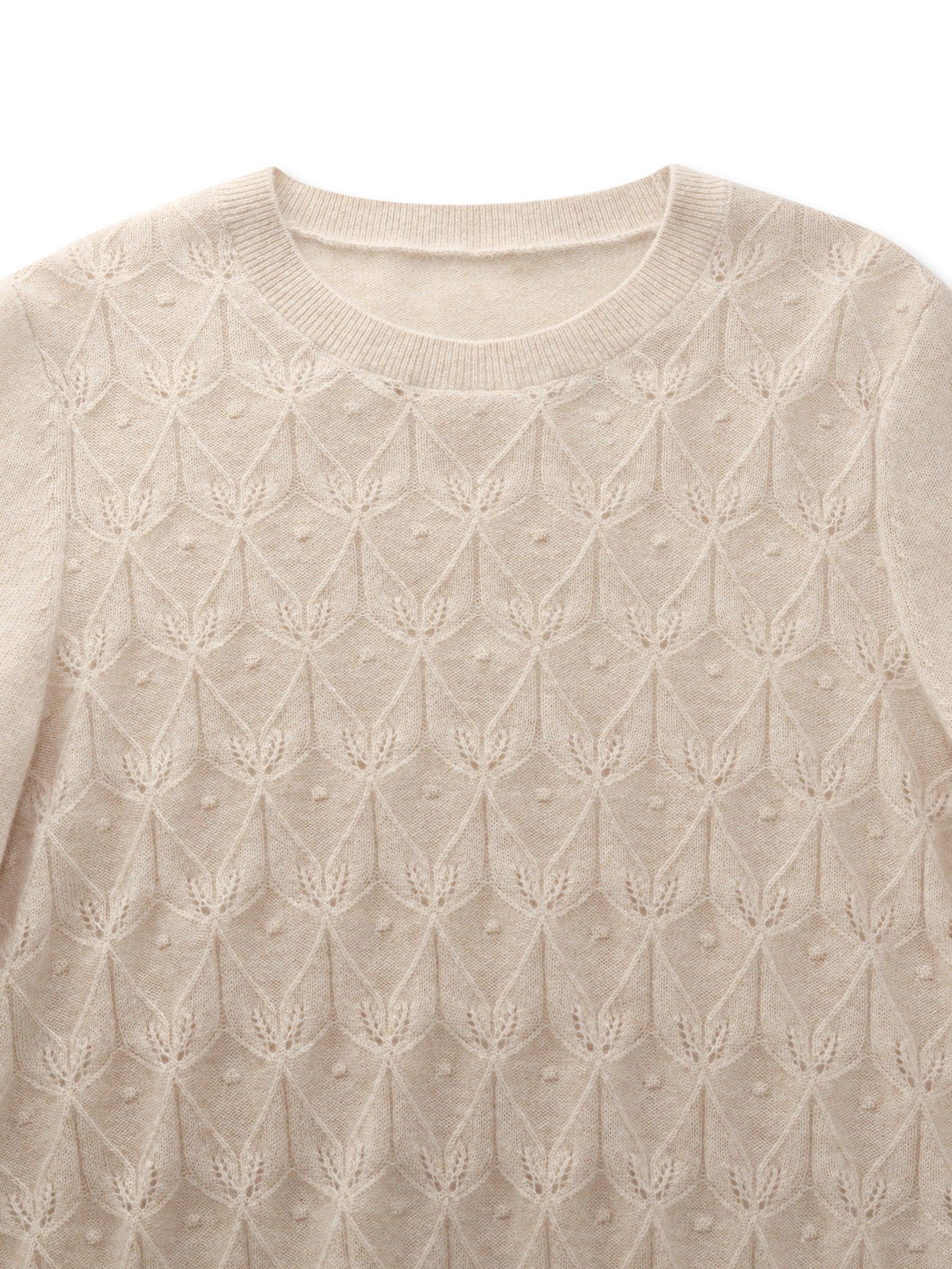 100% Cashmere Jacquard Women Sweater Product Image
