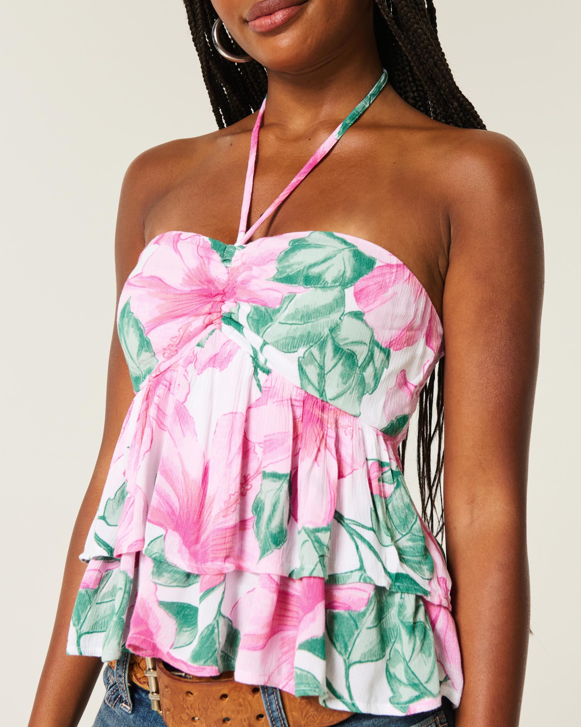 Tiered Halter Babydoll Top Product Image