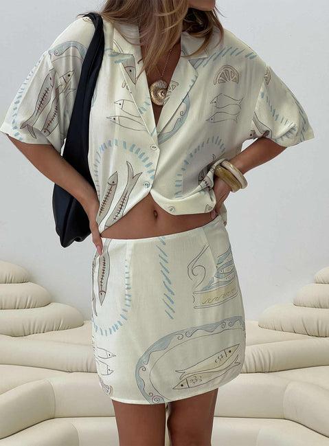 Caraliia Mini Skirt Cream Product Image