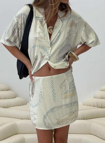 Caraliia Mini Skirt Cream Product Image