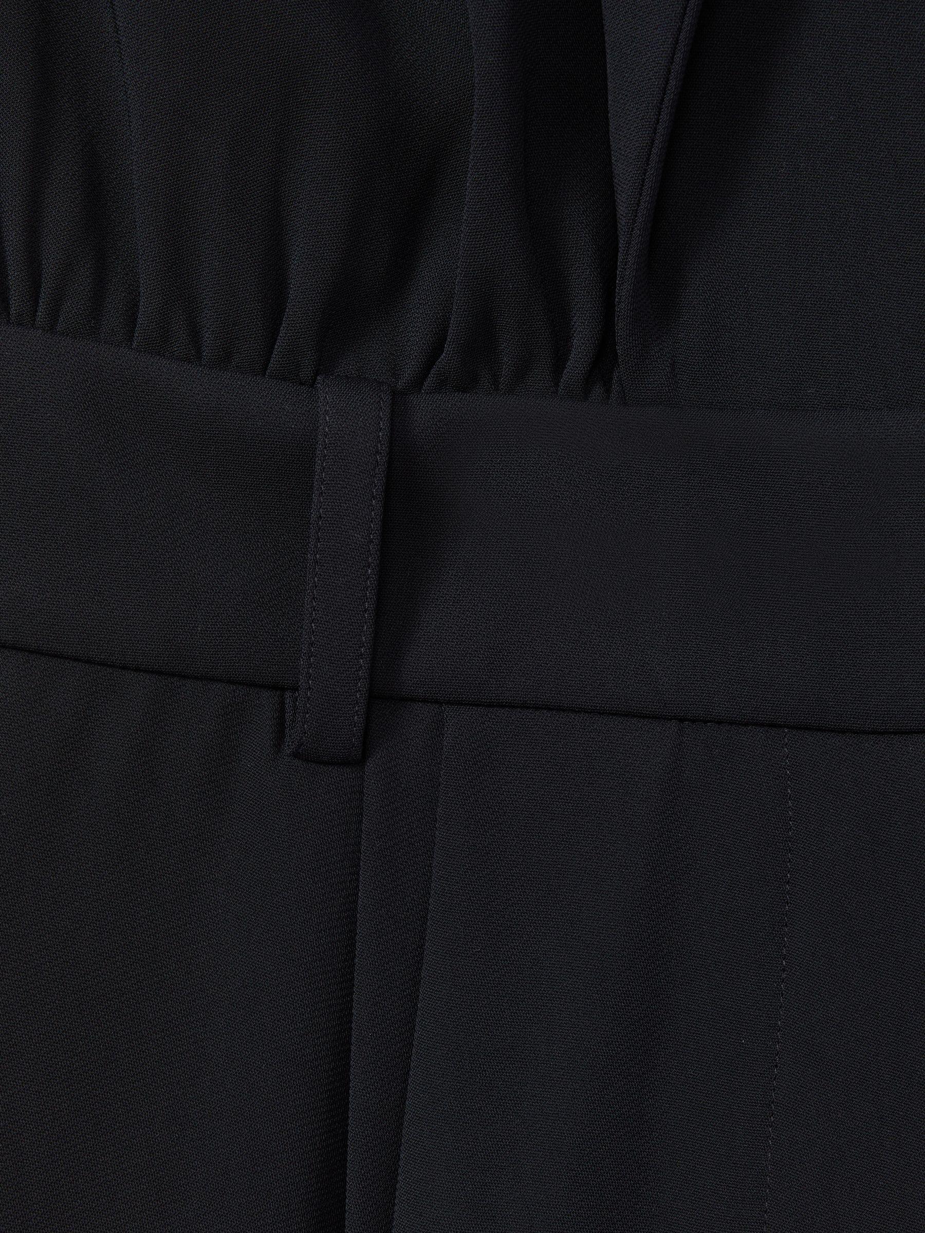 Sara Navy Tux Pleated Jumpsuit Product Image