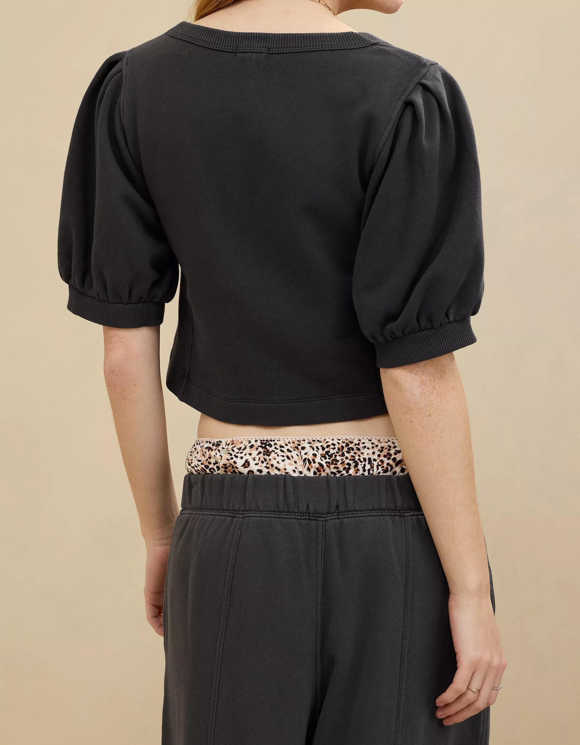 Aerie Seams Right Short Sleeve Sweatshirt Product Image