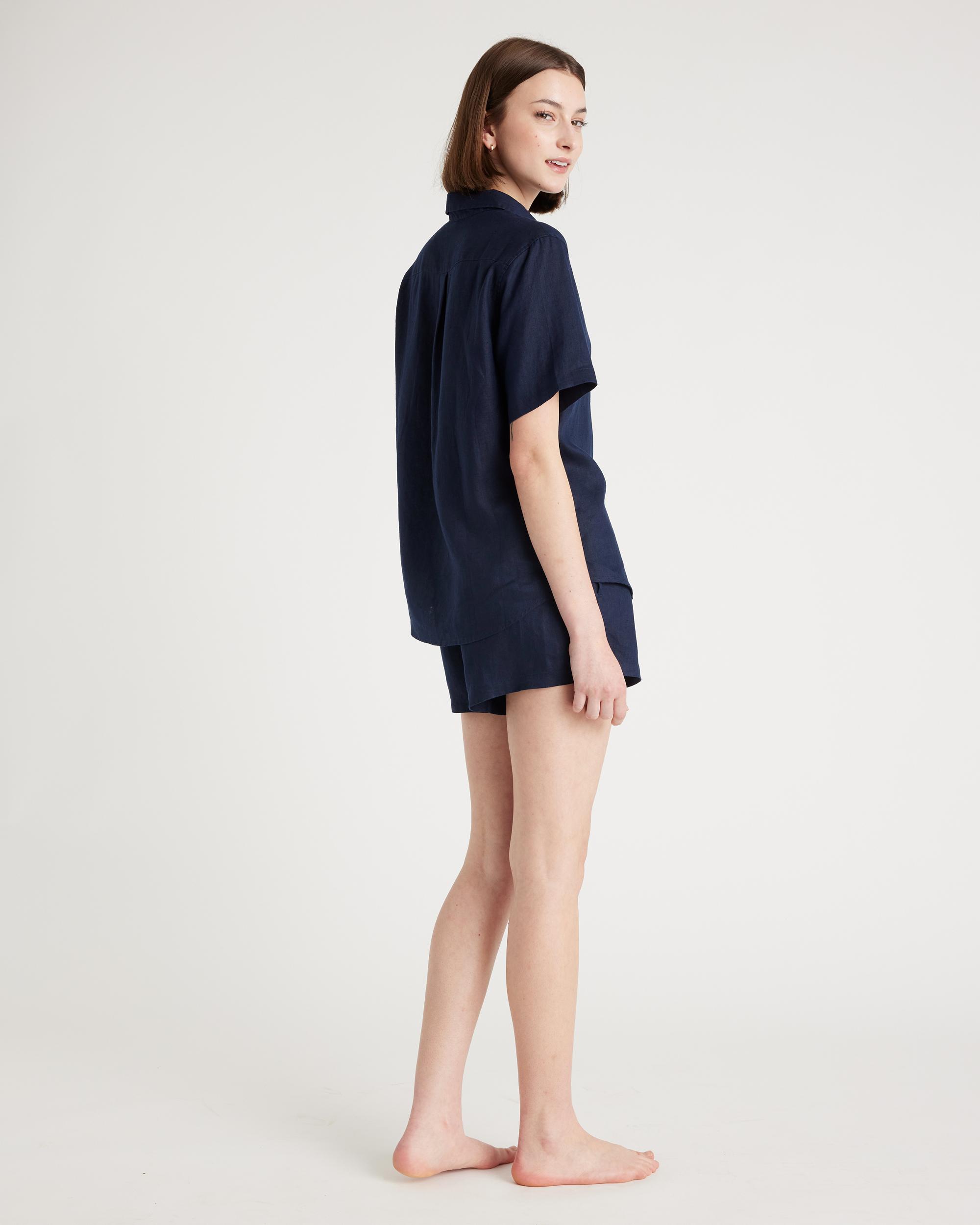 Quince | Women's 100% European Linen Shorts Pajama Set Size XL Product Image