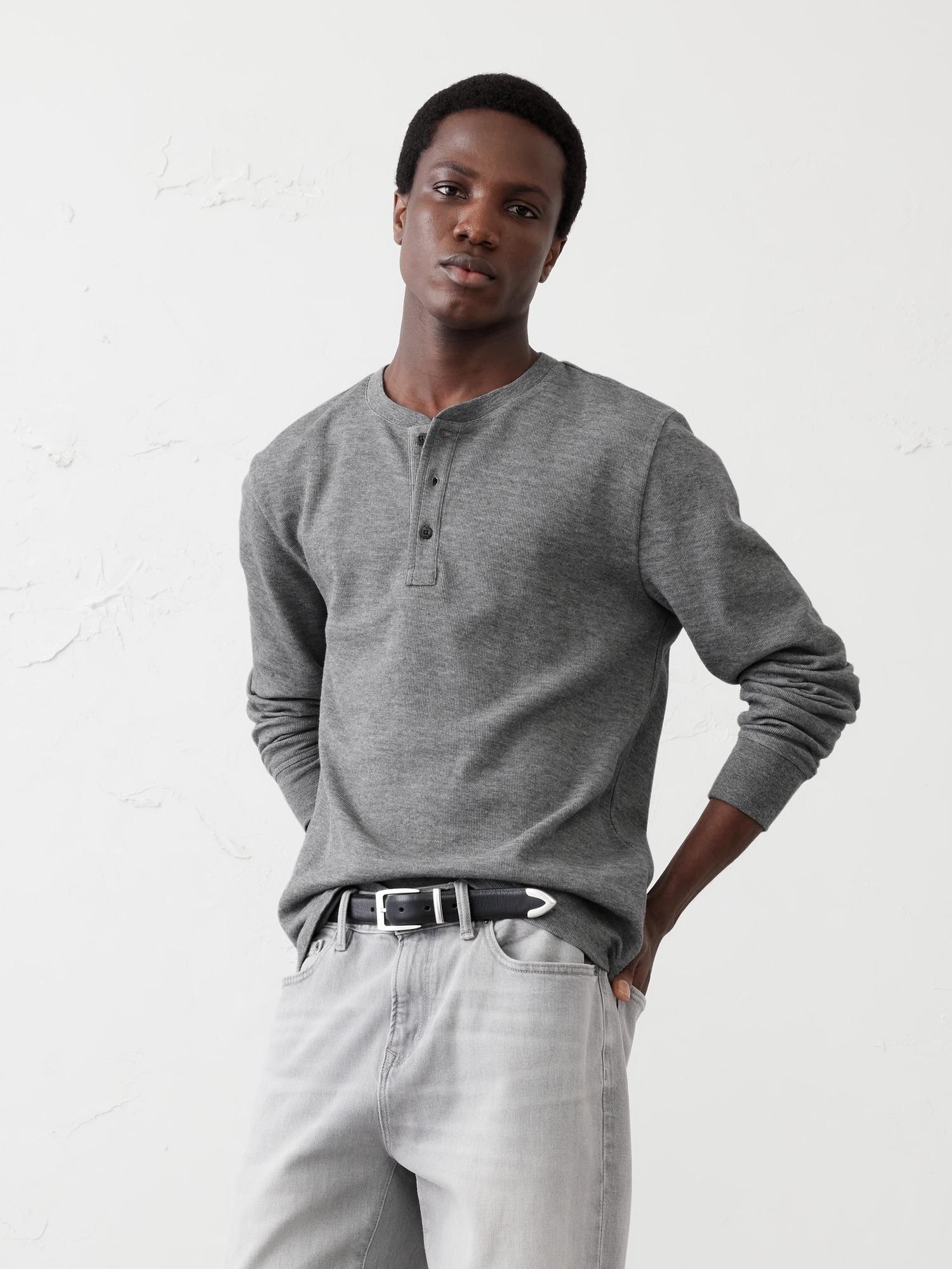 Slub Textured Henley Product Image