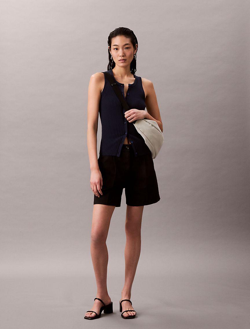 Smooth Cotton Rib Sweater Tank Product Image