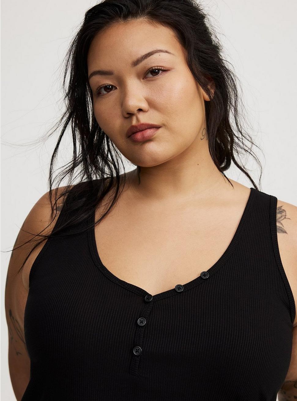 Super Soft Rib Henley Lounge Tank Product Image