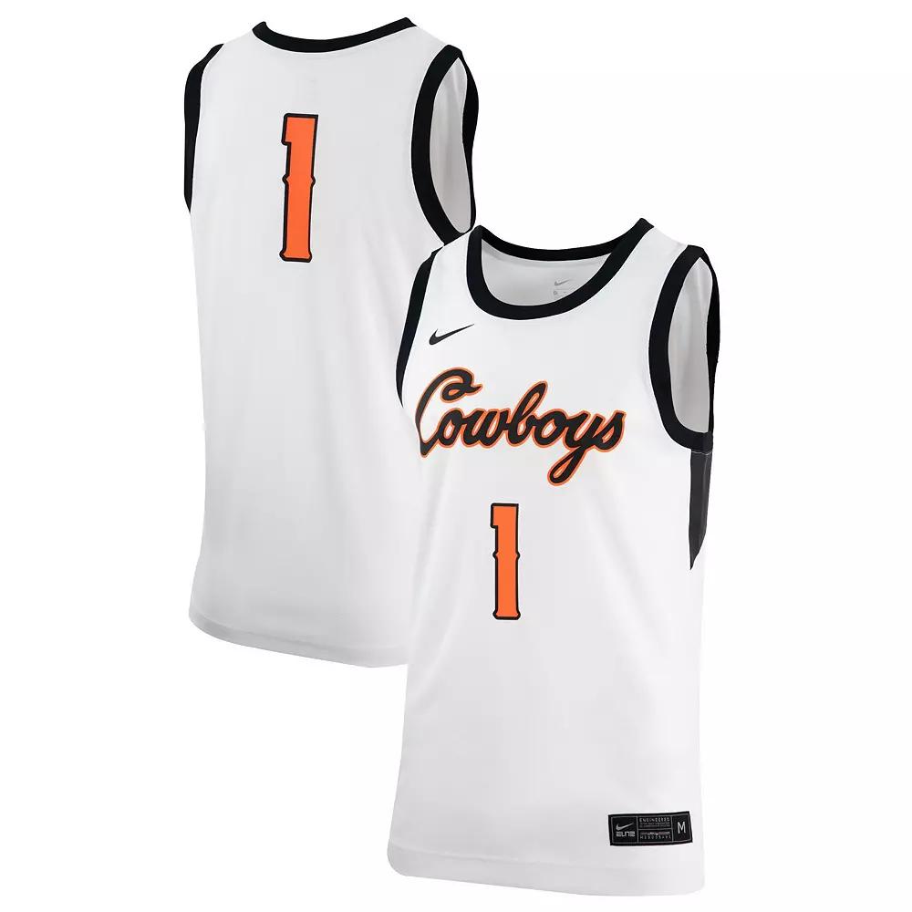 Men's Nike White Oklahoma State Cowboys Retro Replica Basketball Jersey,  Product Image
