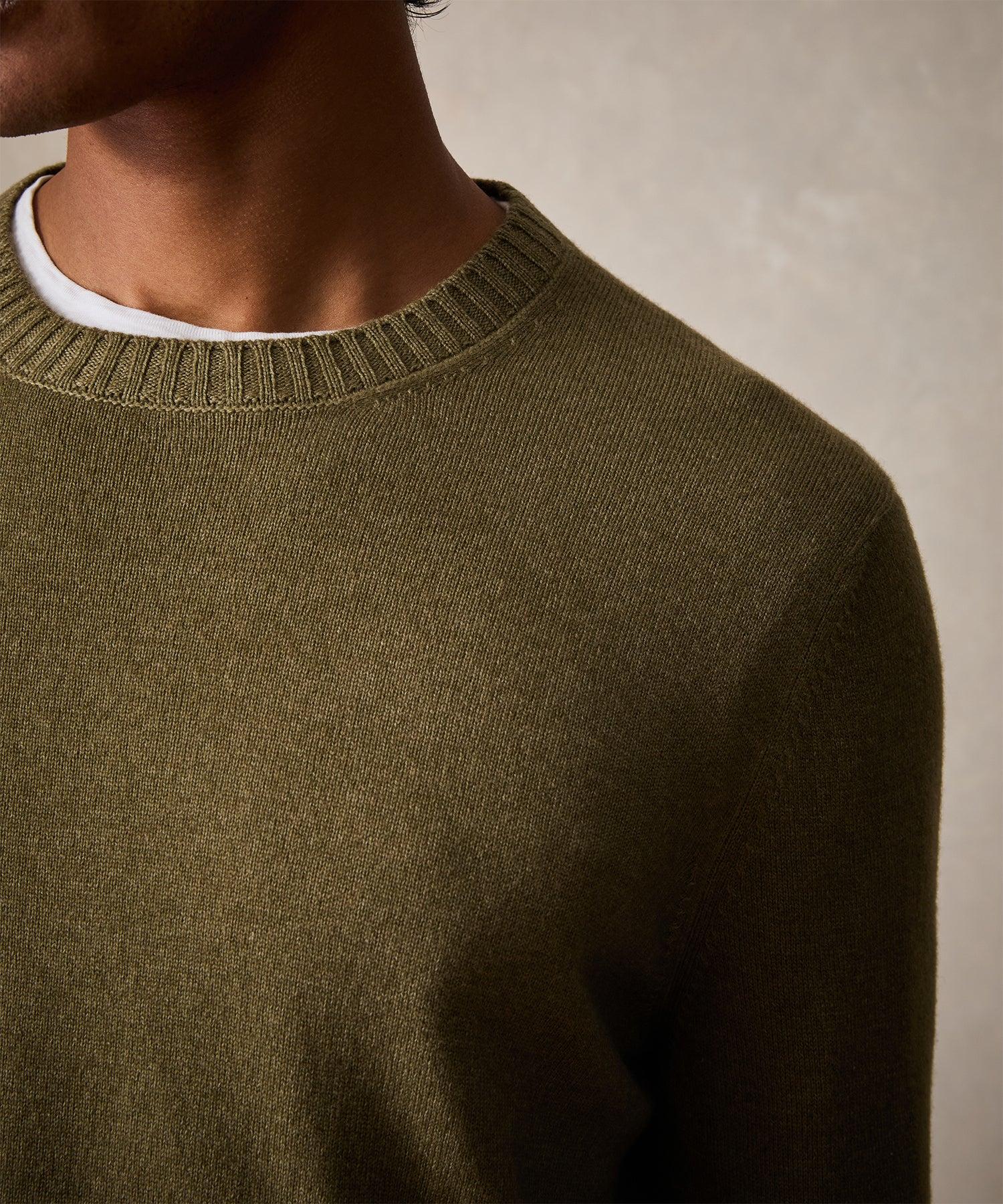 Italian Garment Dyed Wool Cashmere Crewneck Sweater Product Image