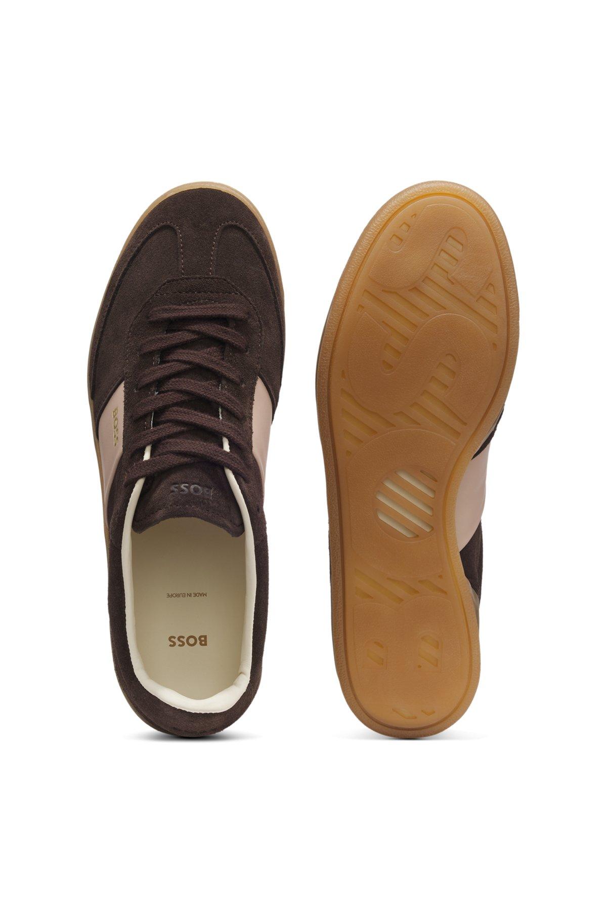 Suede trainers with smooth-leather trims Product Image