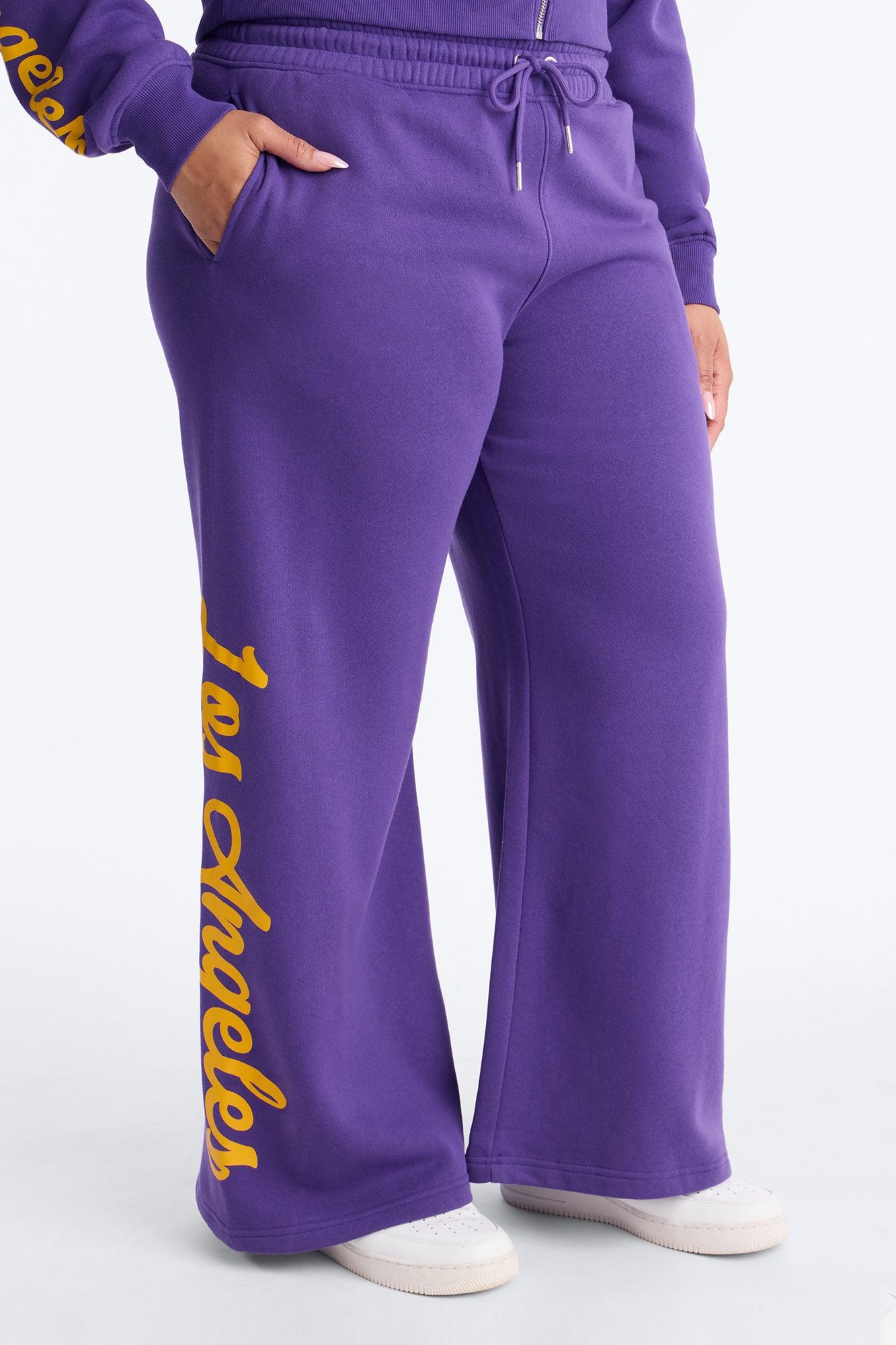 NBA LA Lakers Fleece Wide Leg Pants - Purple Female Product Image