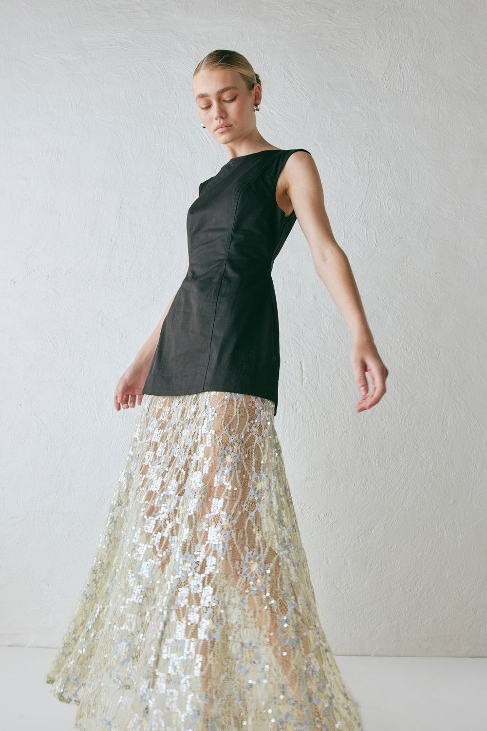 Robbie Sequin Maxi Dress Black Product Image