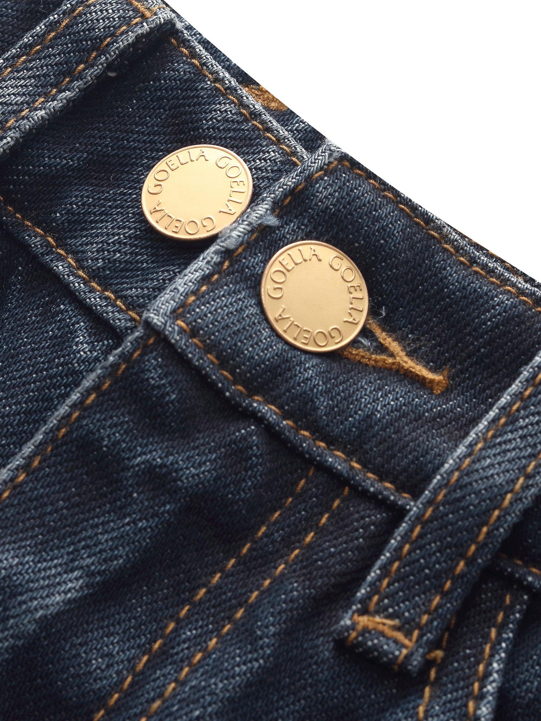 Denim Adjustable Waist Women Wide Leg Jeans Product Image