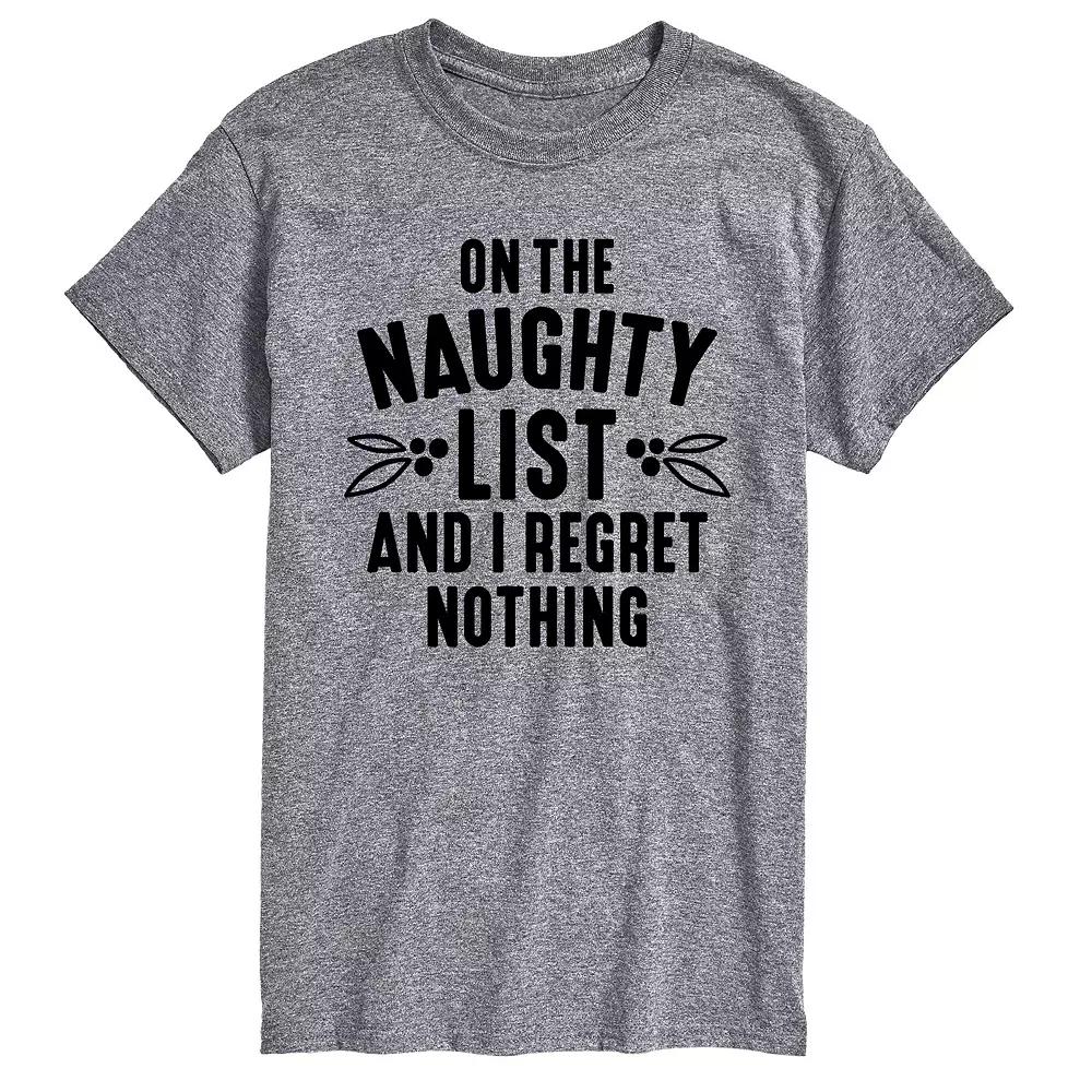 Big & Tall On The Naughty List Tee, Men's, Size: 5XB, Gray Product Image