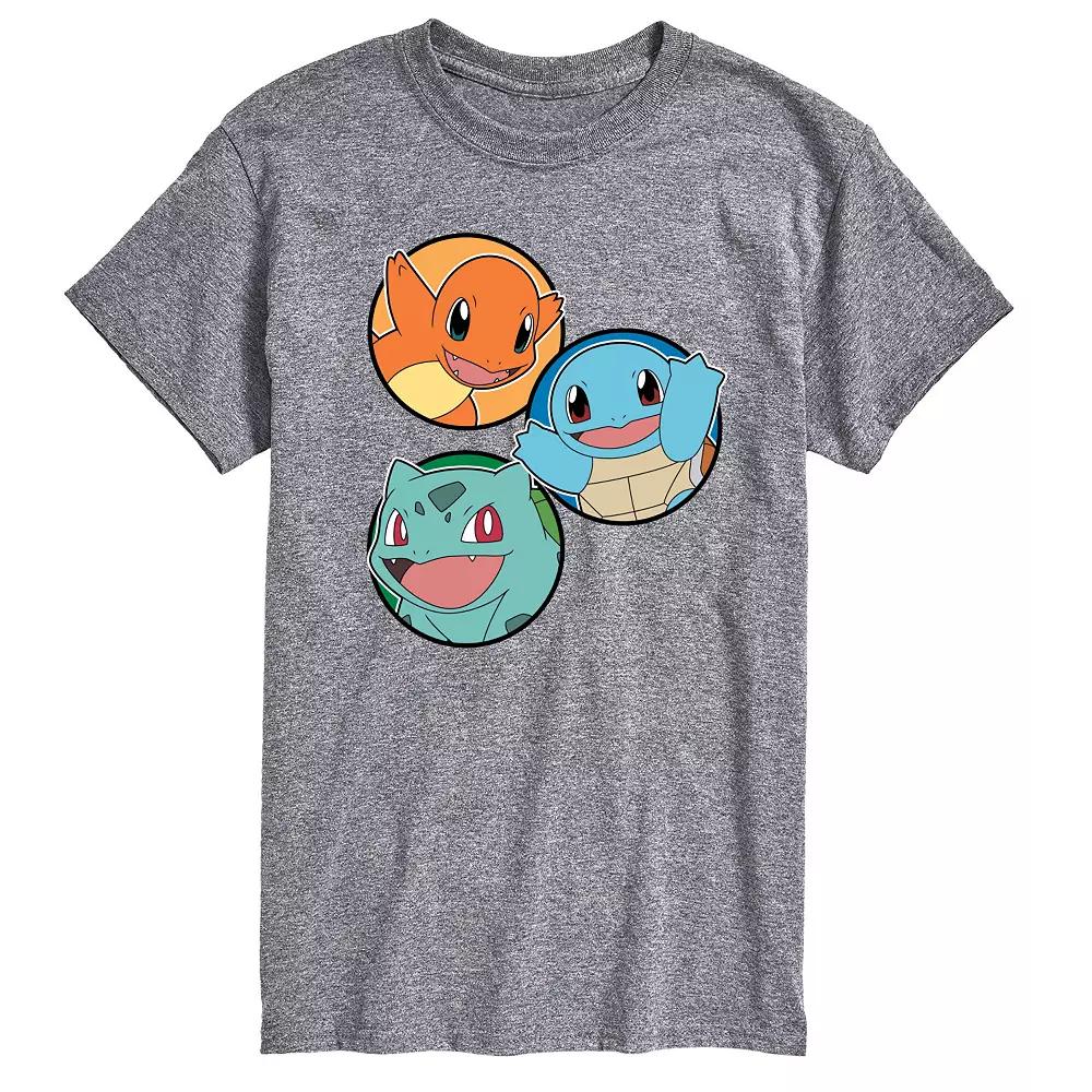 Men's Pokemon Squirtle Bulbasaur Charmander Graphic Tee,  Product Image